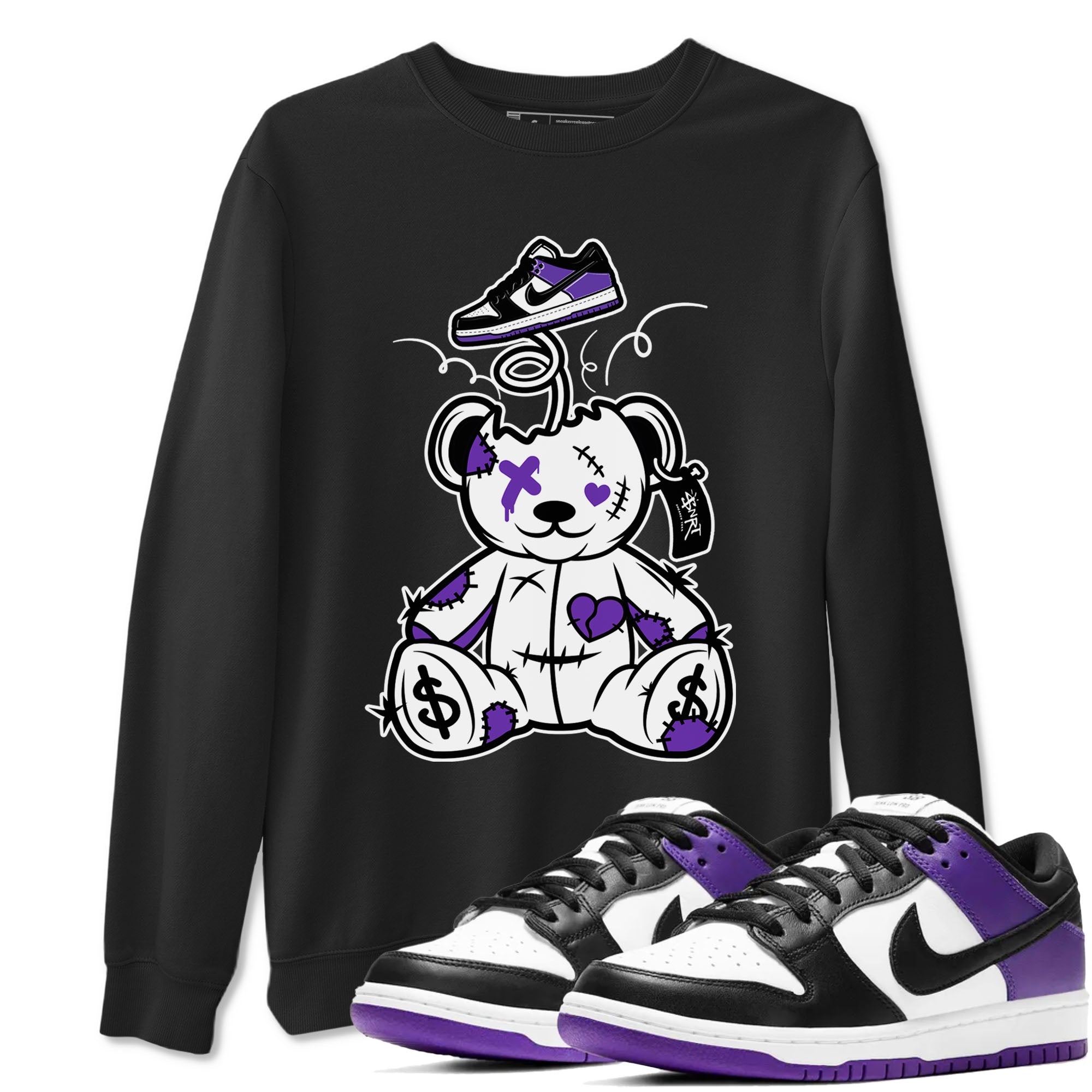 Surprise Teddy Bear snkmatch Tees - Dunk Low Court Purple