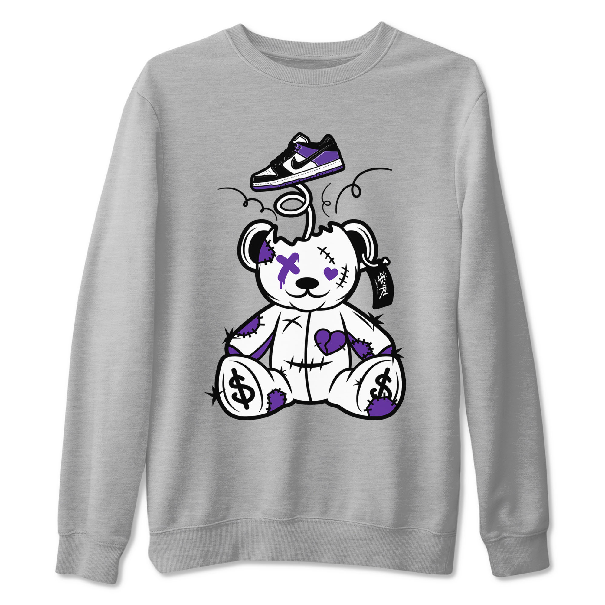 Surprise Teddy Bear snkmatch Tees - Dunk Low Court Purple