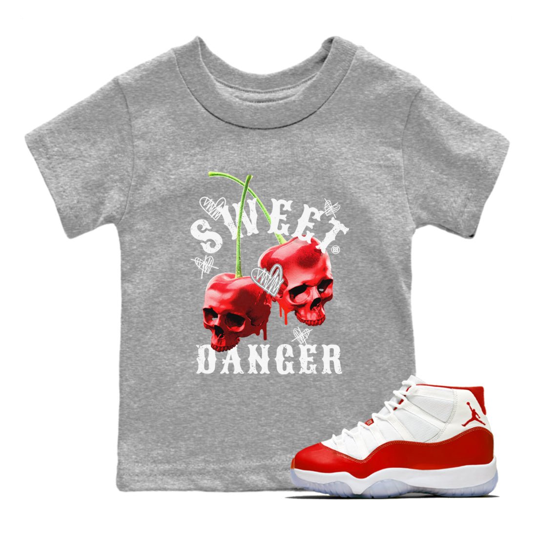 Sweet Danger Kids Tops - Air Jordan 11 Cherry