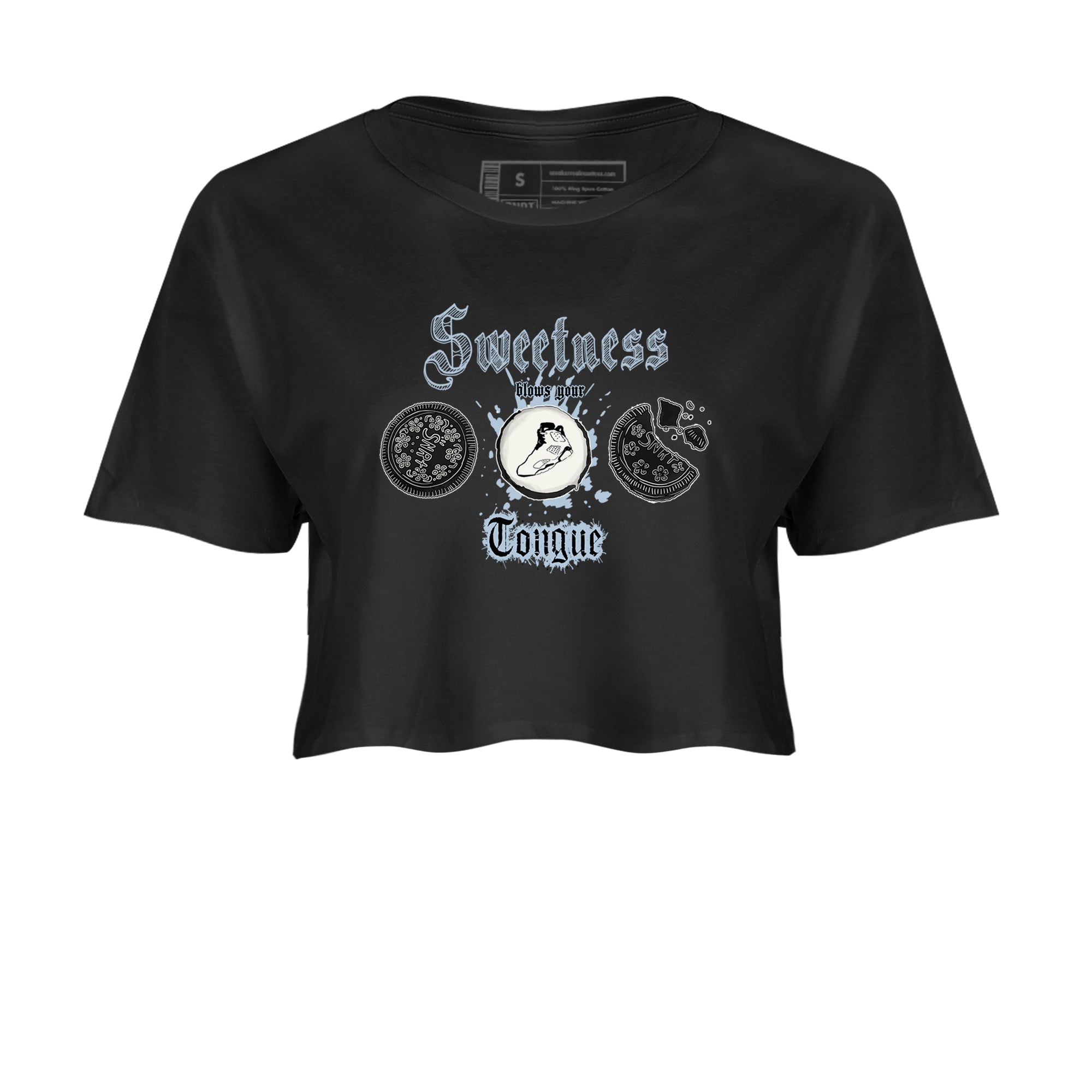 Sweetness Blows Your Tongue snkmatch Women's Top - Air Jordan 6 White Black