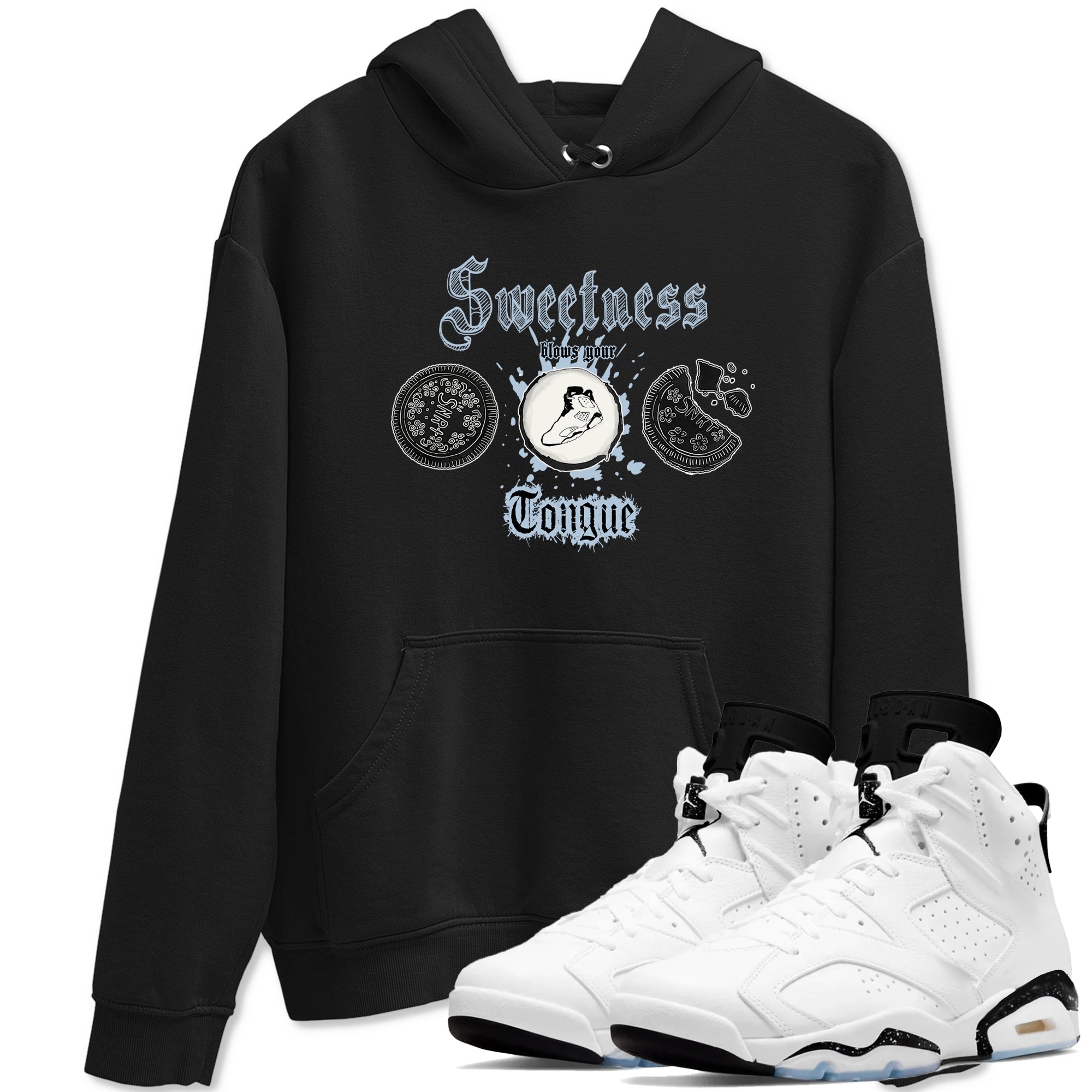 Sweetness Blows Your Tongue snkmatch Tees - Air Jordan 6 White Black