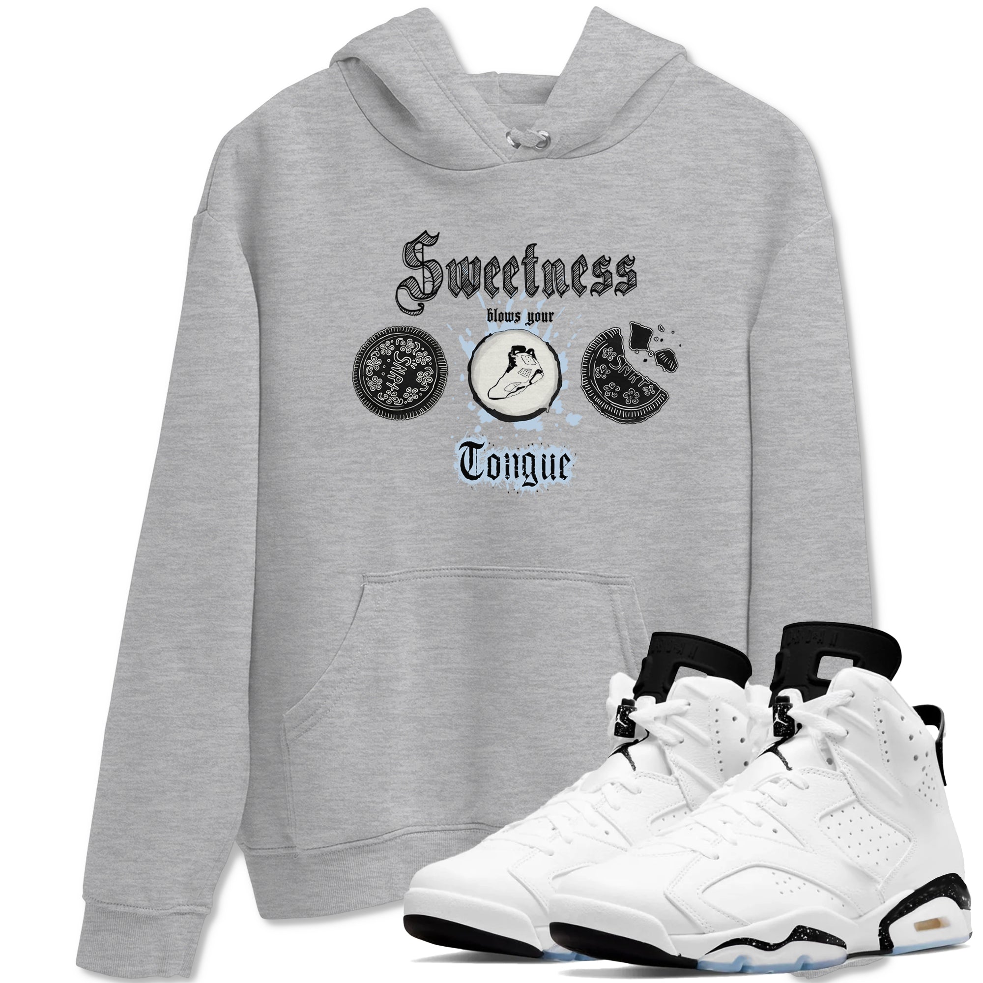 Sweetness Blows Your Tongue snkmatch Tees - Air Jordan 6 White Black