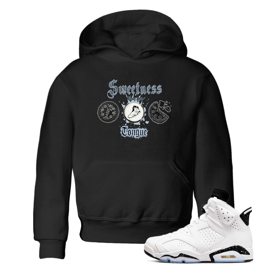 Sweetness Blows Your Tongue snkmatch Tees Kids - Air Jordan 6 White Black