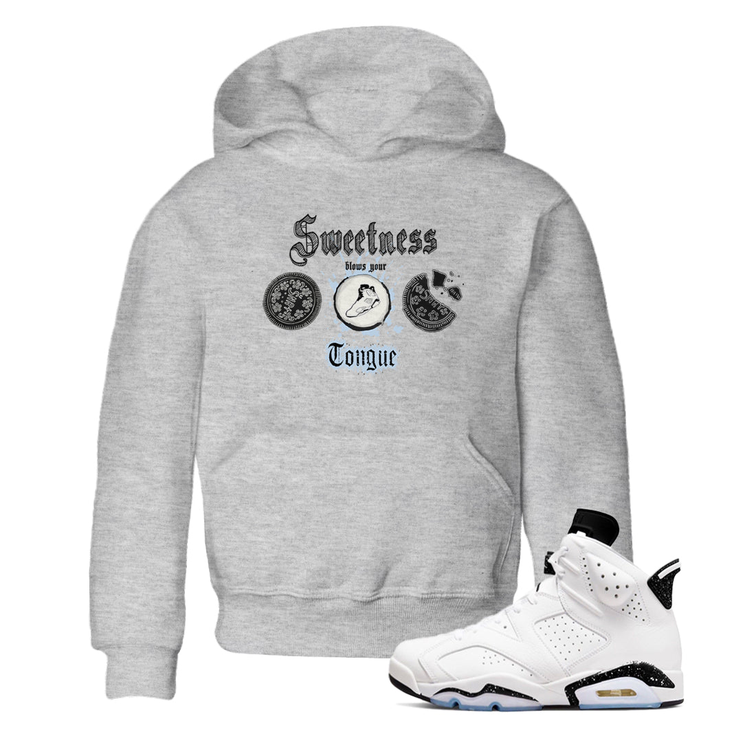 Sweetness Blows Your Tongue snkmatch Tees Kids - Air Jordan 6 White Black