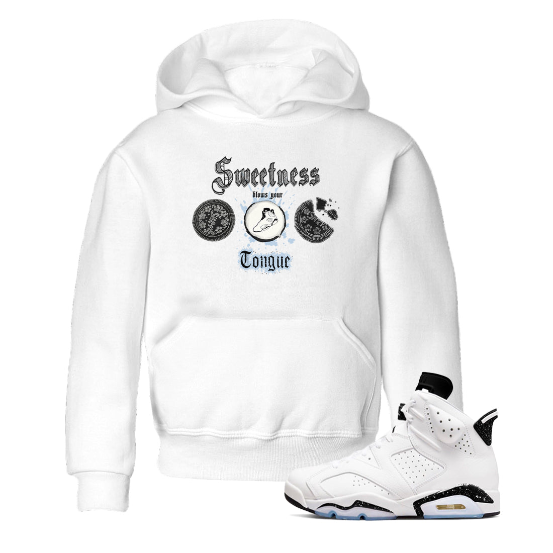 Sweetness Blows Your Tongue snkmatch Tees Kids - Air Jordan 6 White Black