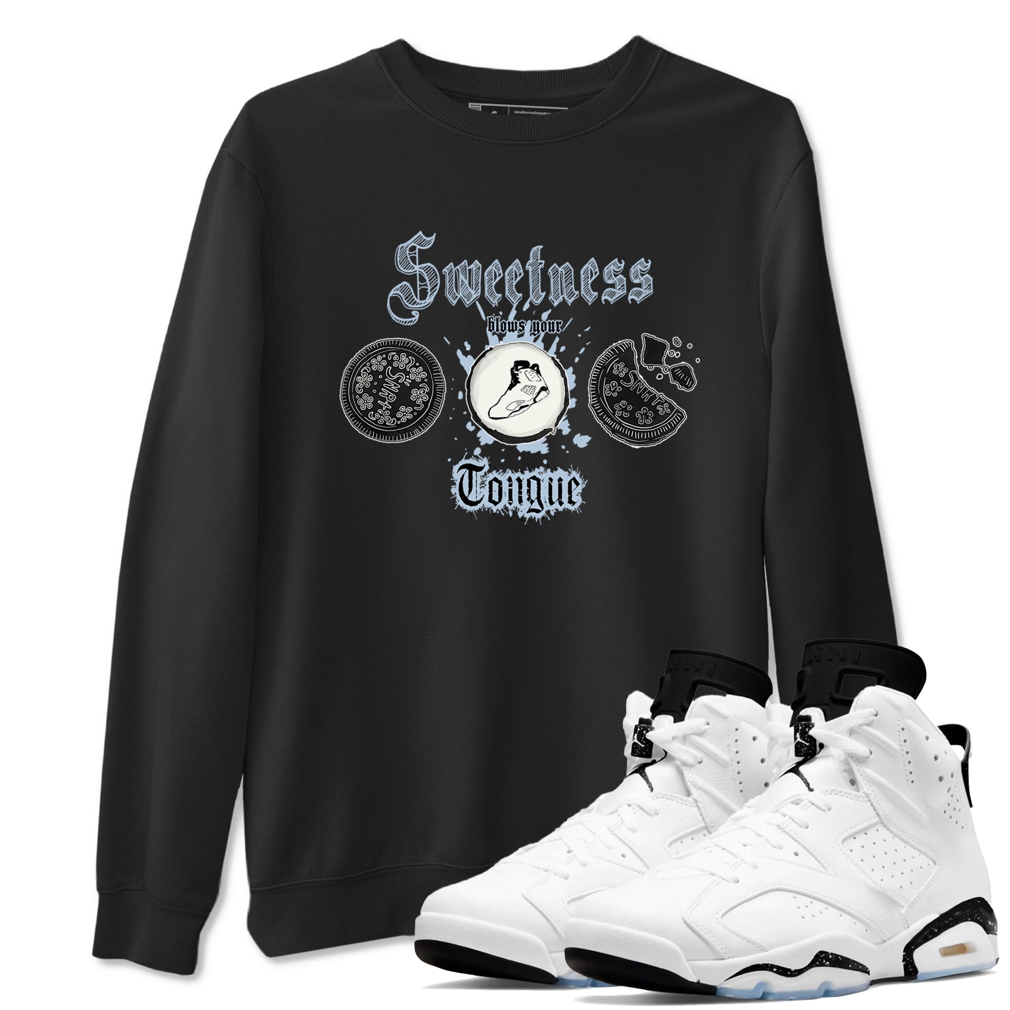 Sweetness Blows Your Tongue snkmatch Tees - Air Jordan 6 White Black