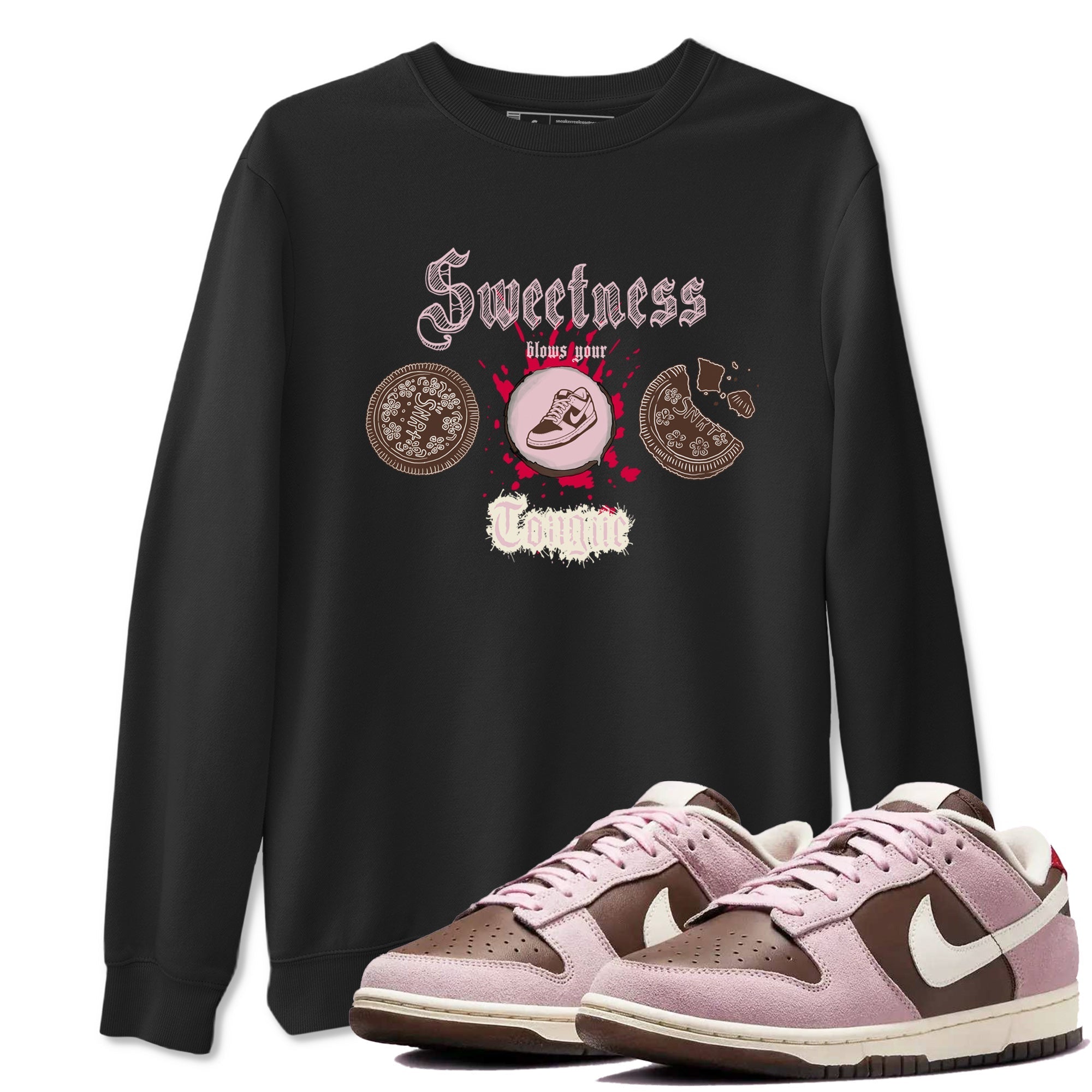 Sweetness Blows Your Tongue snkmatch Tees - Dunk Cacao Wow And Pink Foam