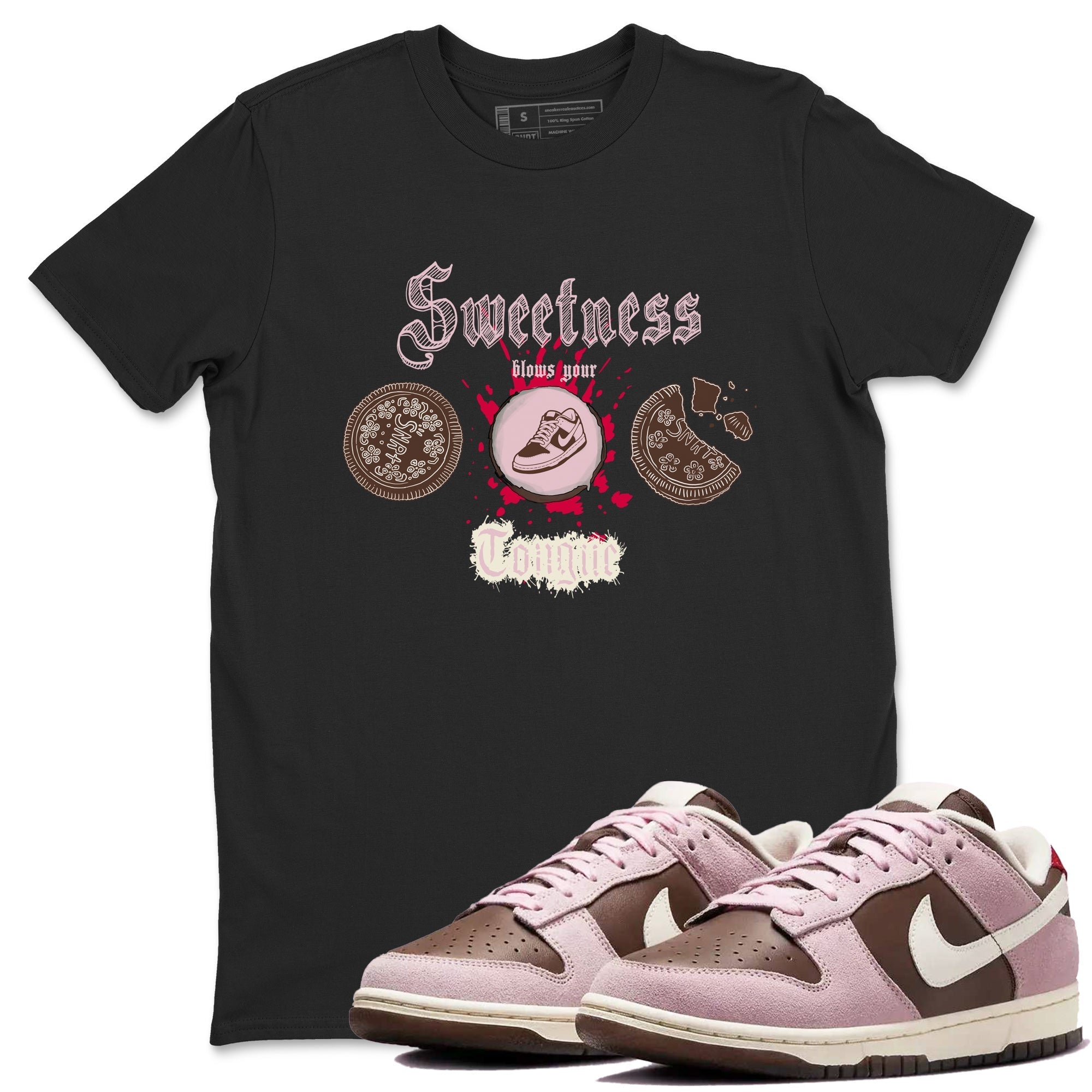 Sweetness Blows Your Tongue snkmatch Tees - Dunk Cacao Wow And Pink Foam
