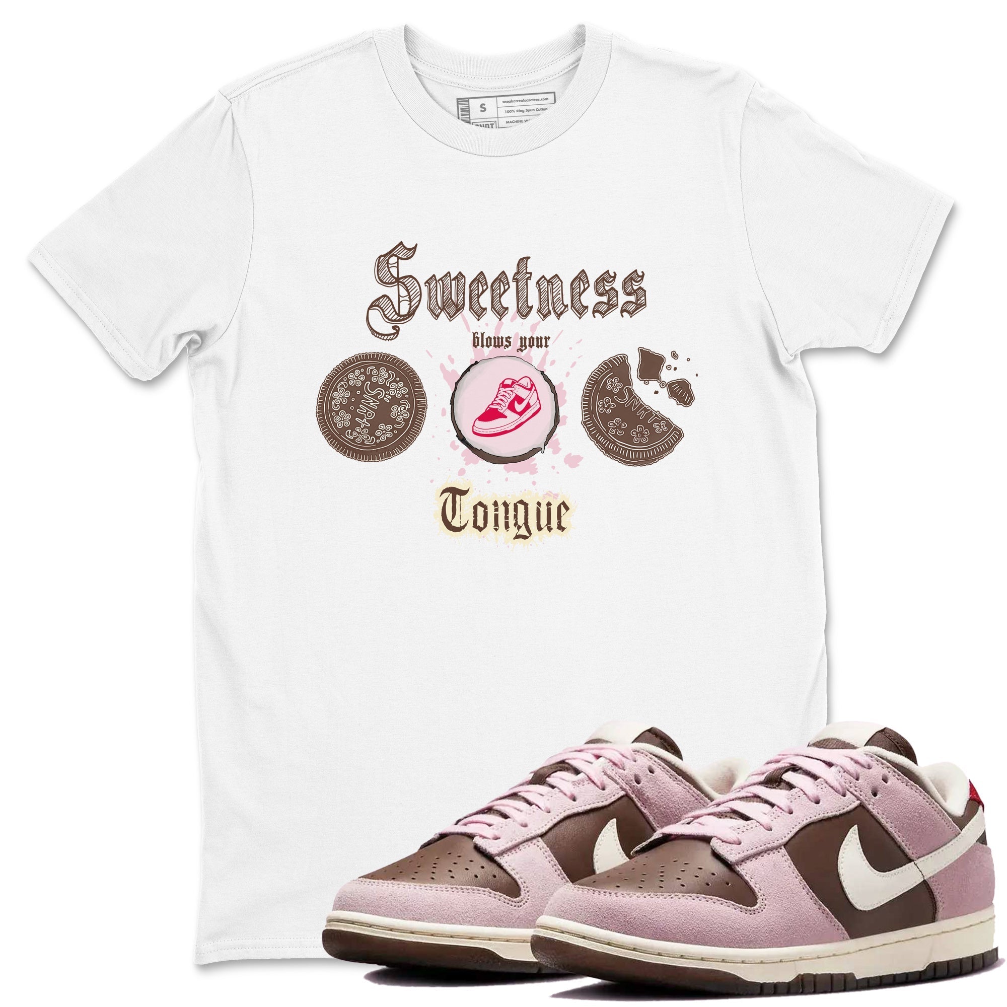 Sweetness Blows Your Tongue snkmatch Tees - Dunk Cacao Wow And Pink Foam