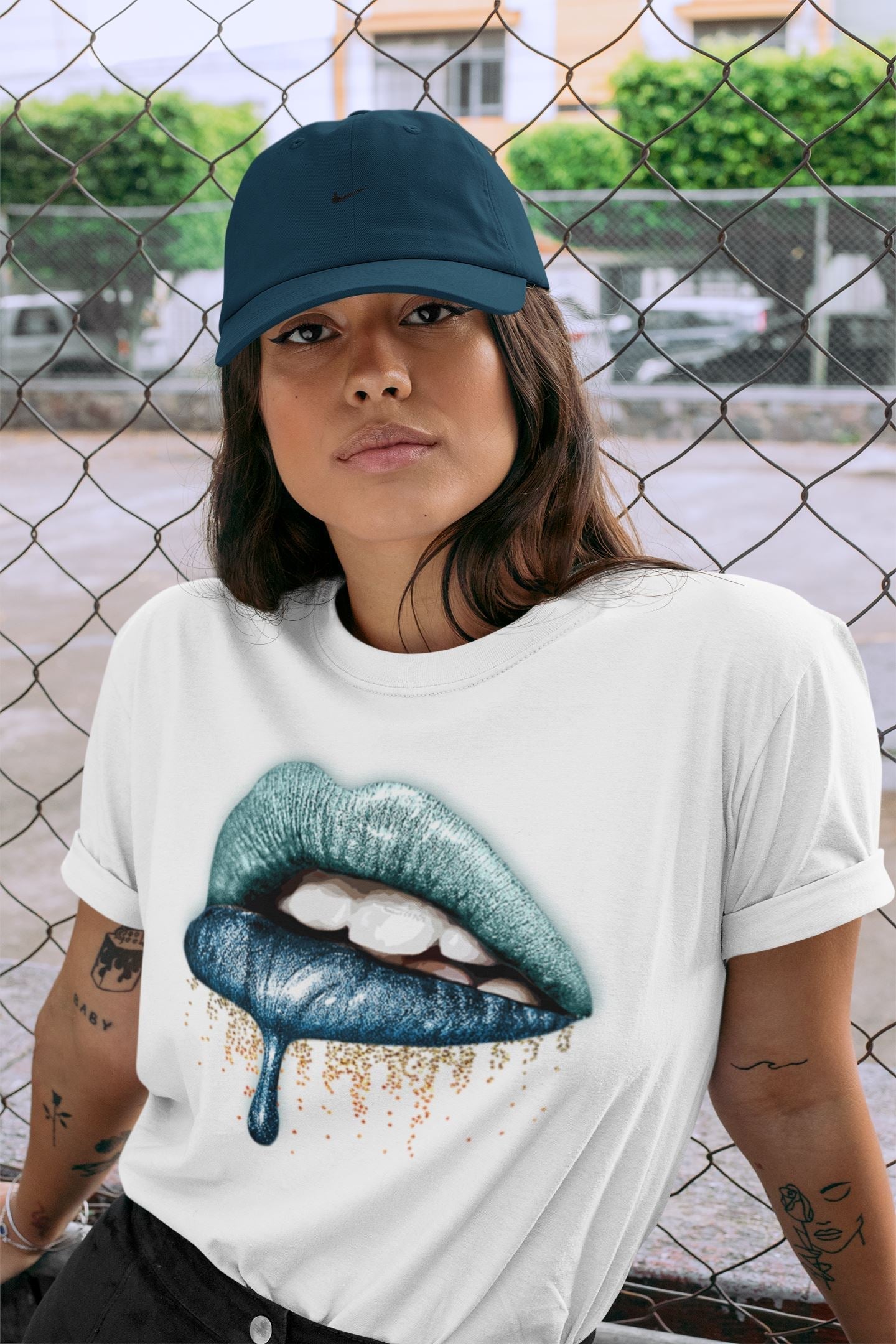 Dripping Lips Unisex Tops - Yeezy 700 Faded Azure