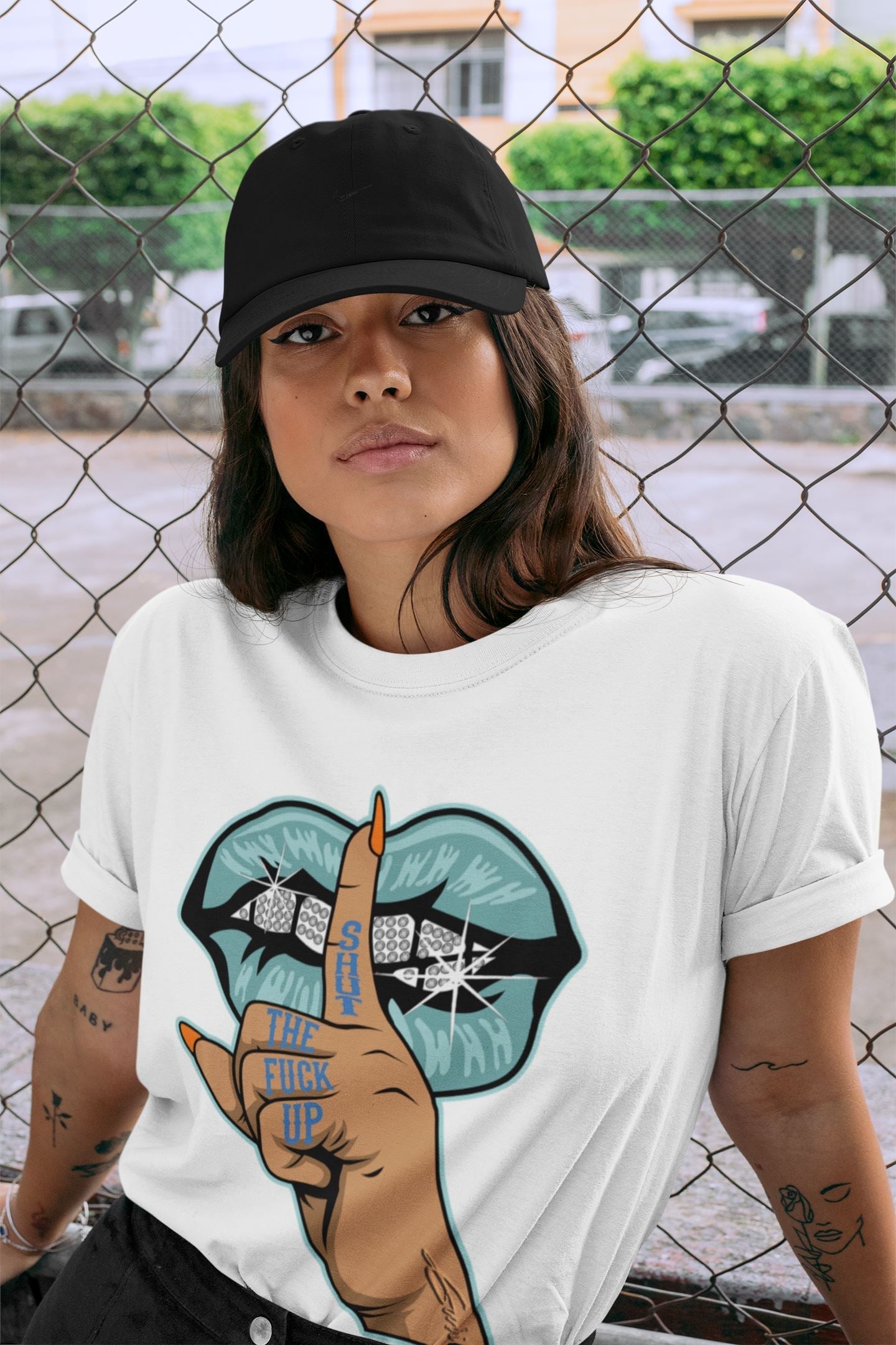 Lips Hand Unisex Tops - Yeezy 700 Faded Azure