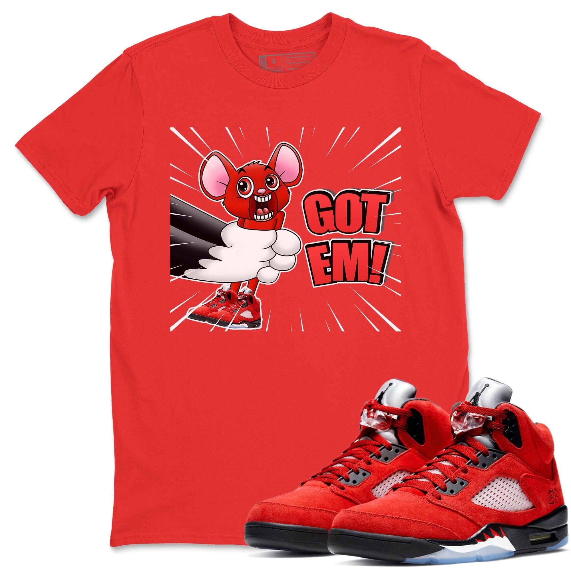 T&J Got Em Unisex Tops - Air Jordan 5 Raging Bull