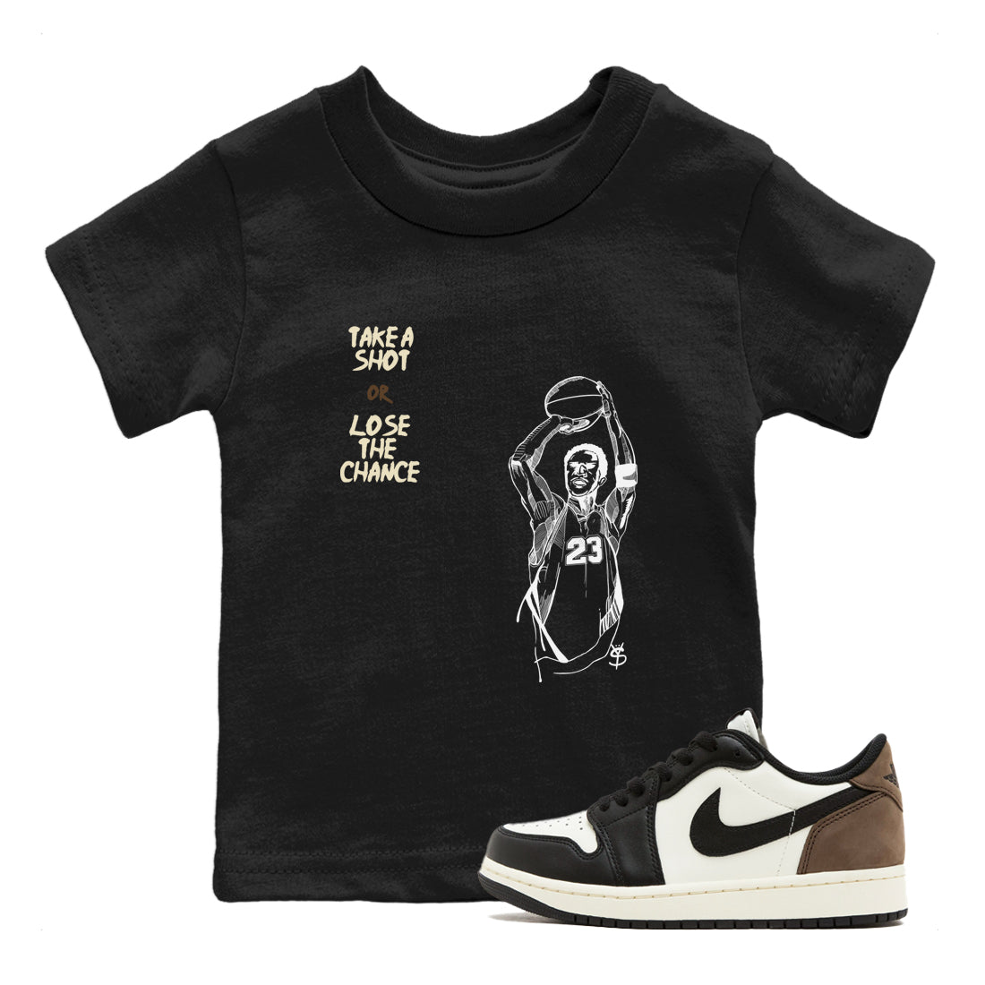 Take A Shot snkmatch Tees Kids - Air Jordan 1 Mocha
