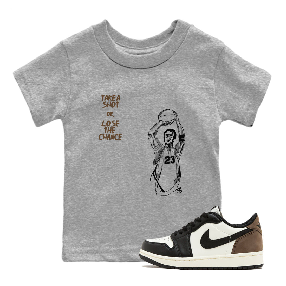Take A Shot snkmatch Tees Kids - Air Jordan 1 Mocha