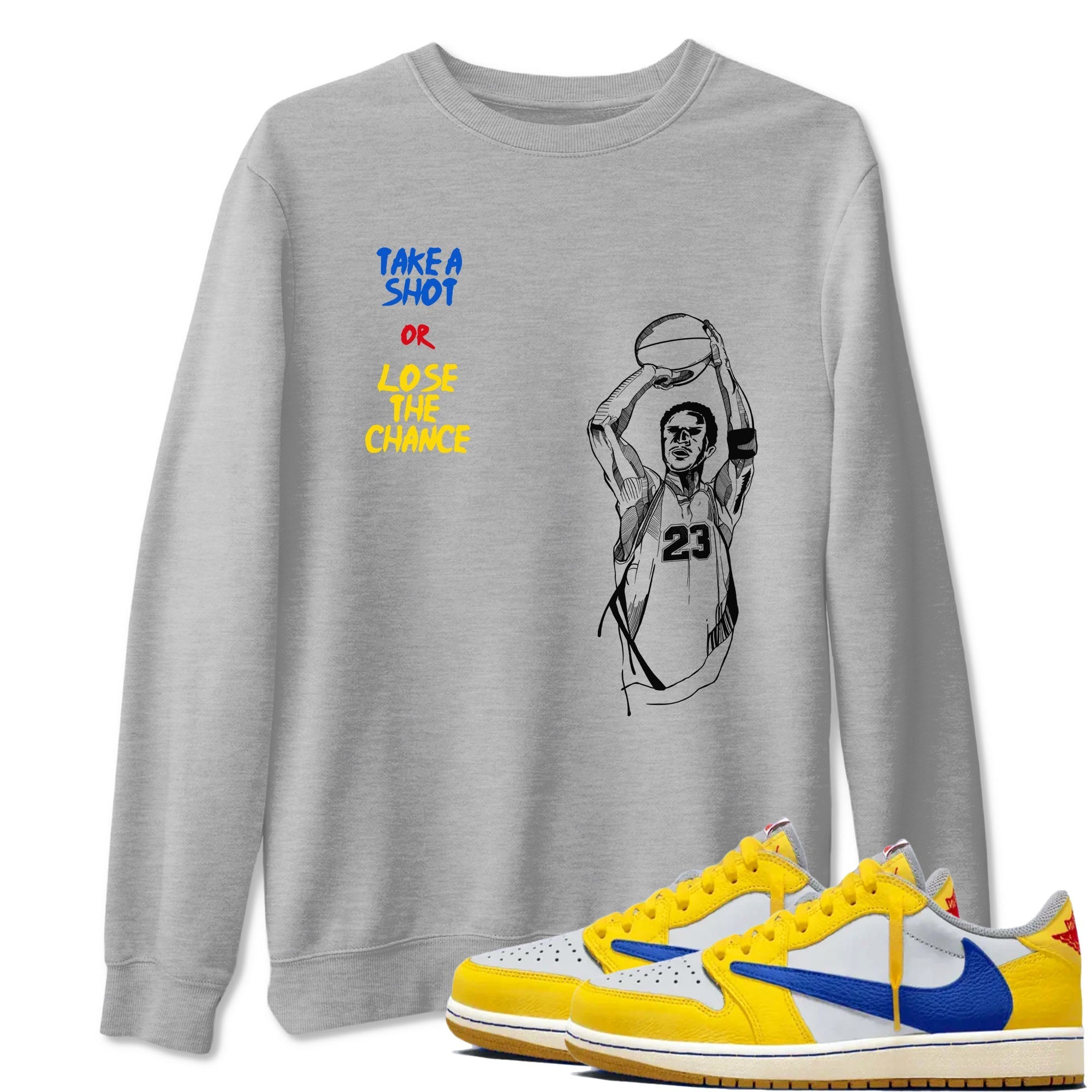 Take A Shot snkmatch Tees - Air Jordan 1 Travis Scott Canary