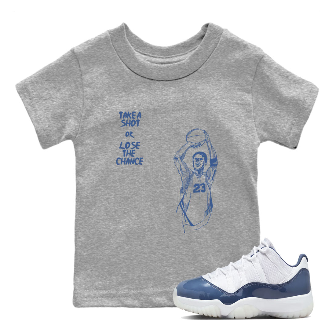 Take A Shot snkmatch Tees Kids - Air Jordan 11 Diffused Blue