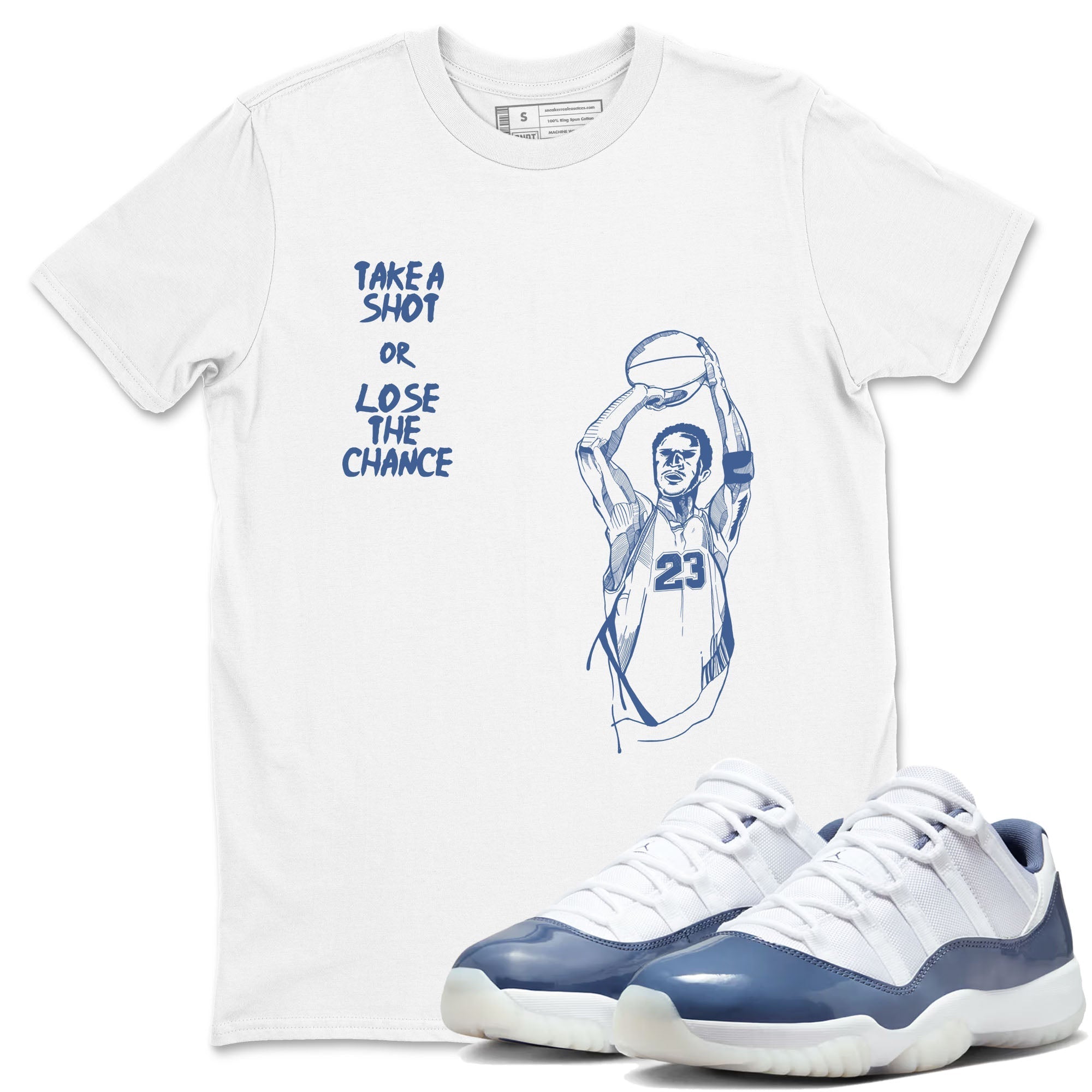 Take A Shot snkmatch Tees - Air Jordan 11 Diffused Blue