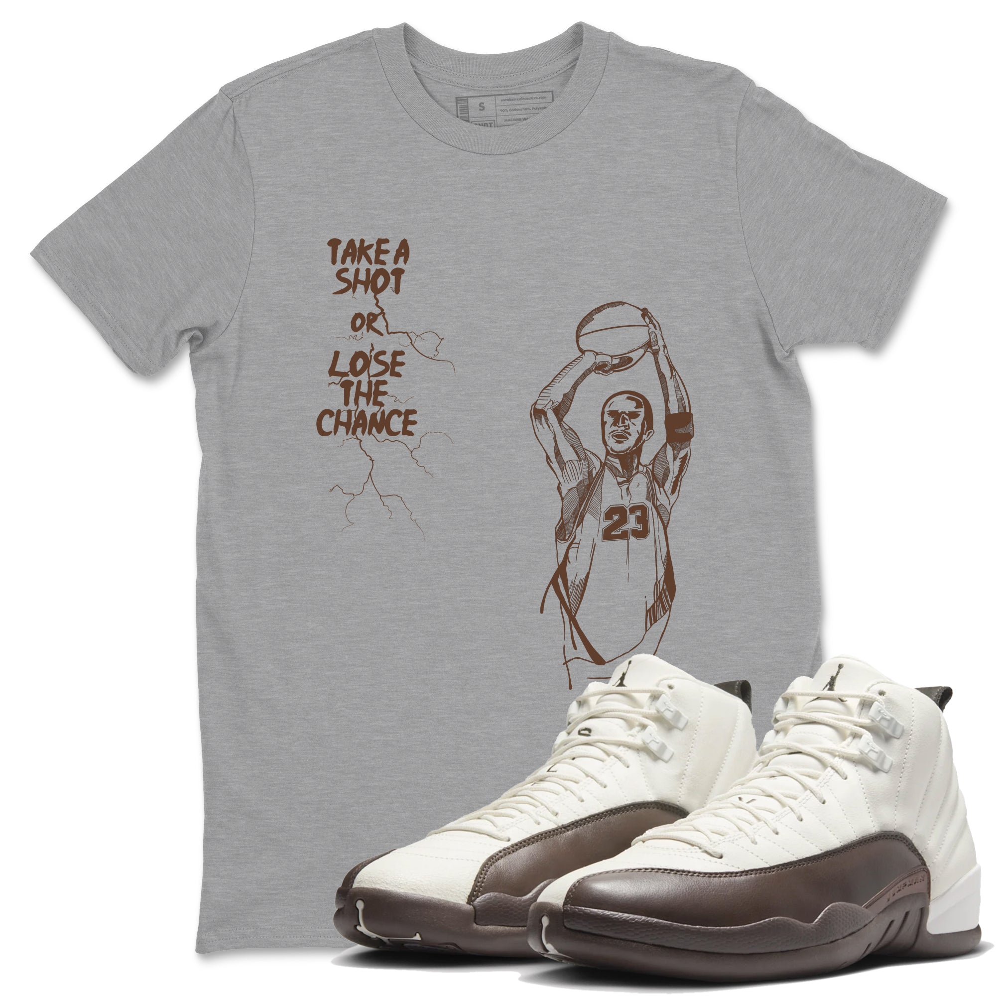 Take A Shot snkmatch Tees - Air Jordan 12 Baroque Brown