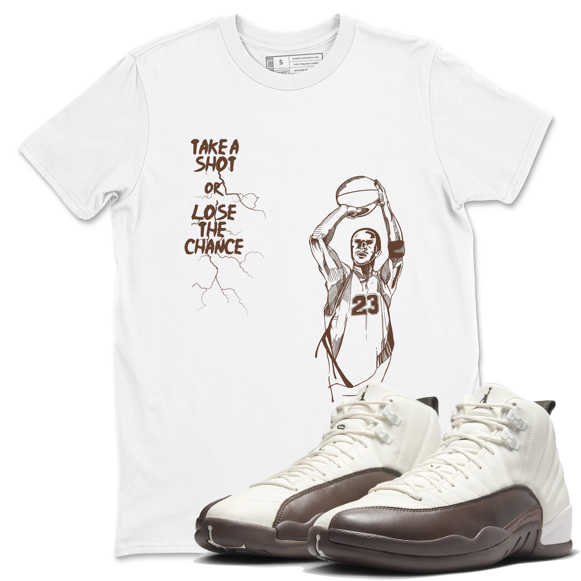 Take A Shot snkmatch Tees - Air Jordan 12 Baroque Brown