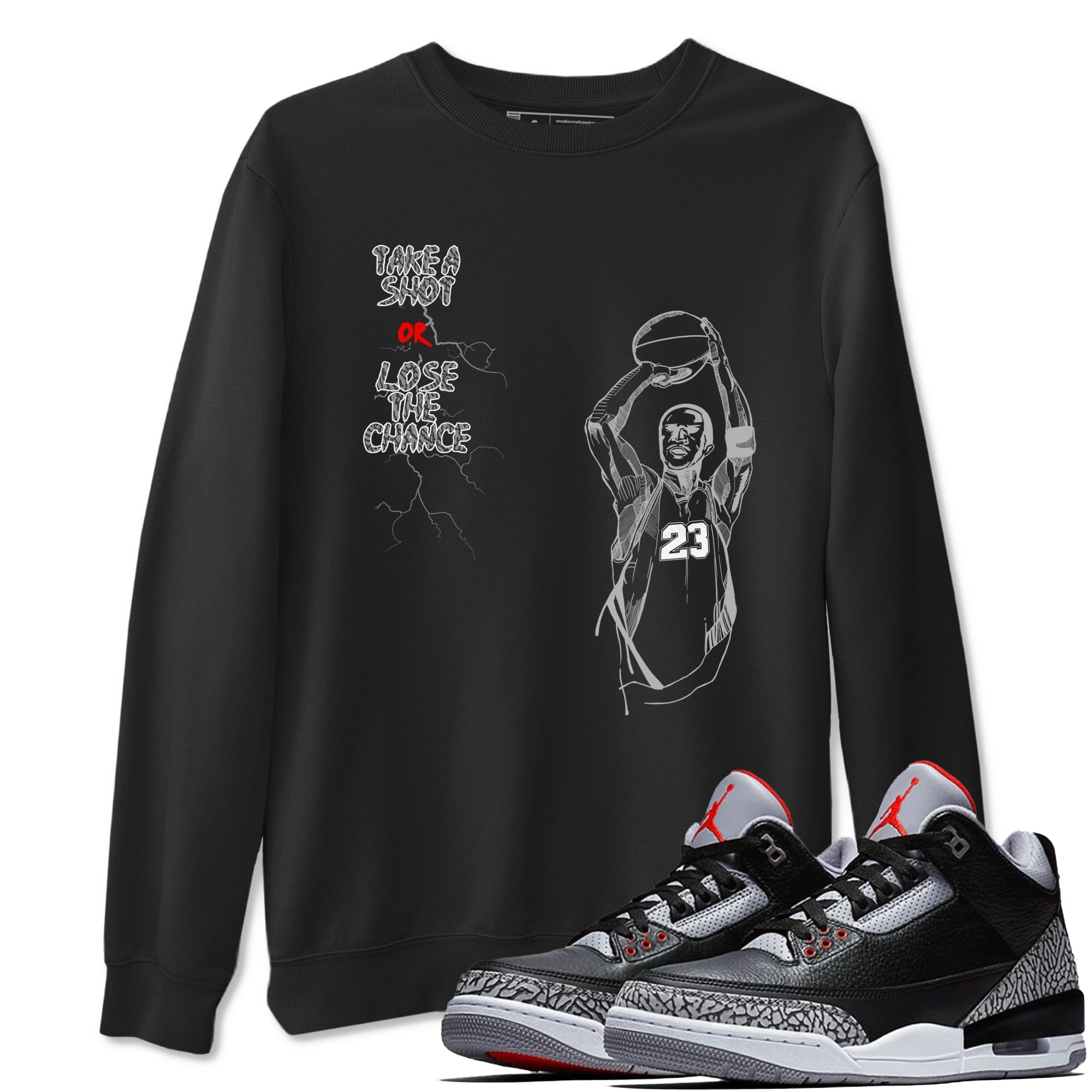 Take A Shot snkmatch Tees - Air Jordan 3 Black Cement