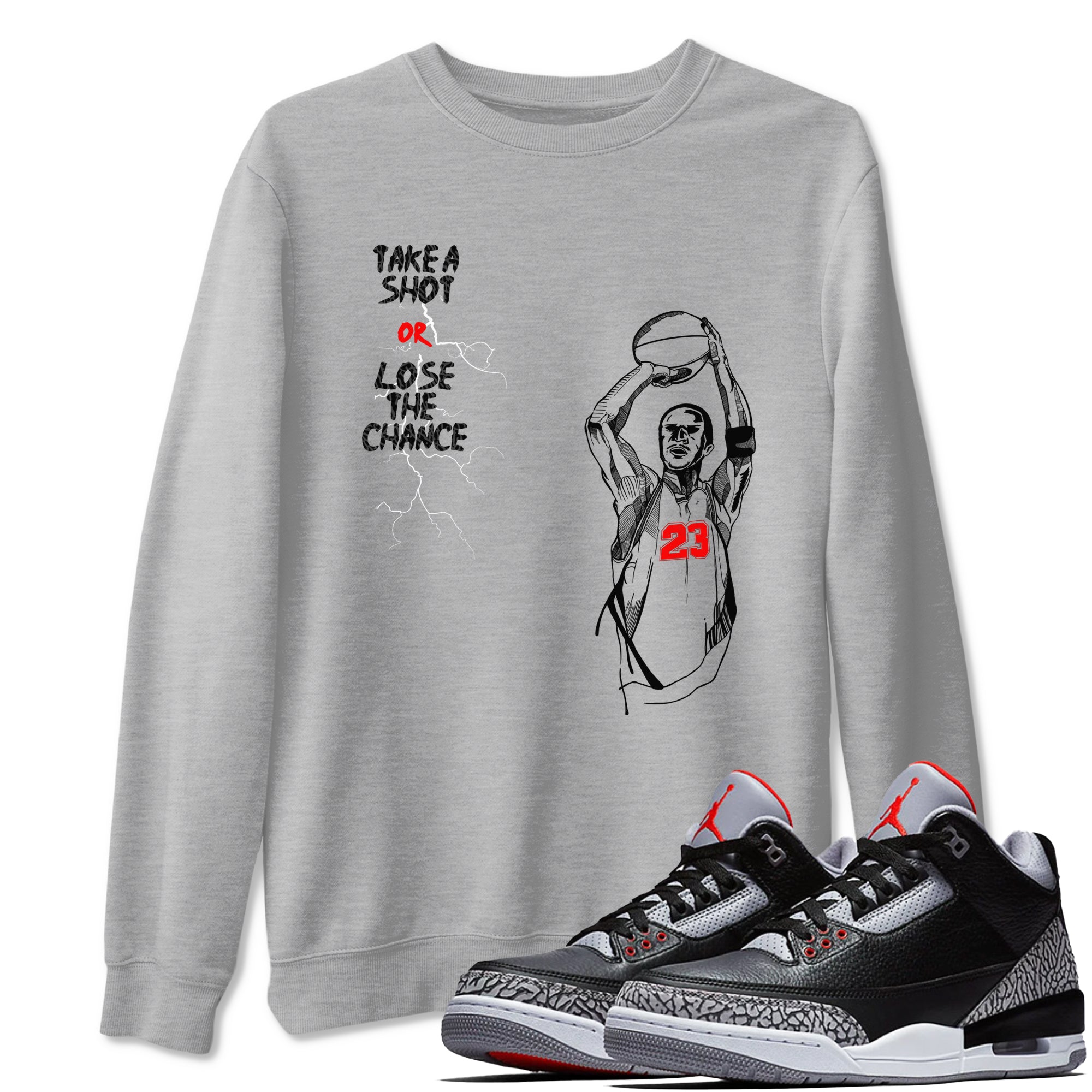Take A Shot snkmatch Tees - Air Jordan 3 Black Cement