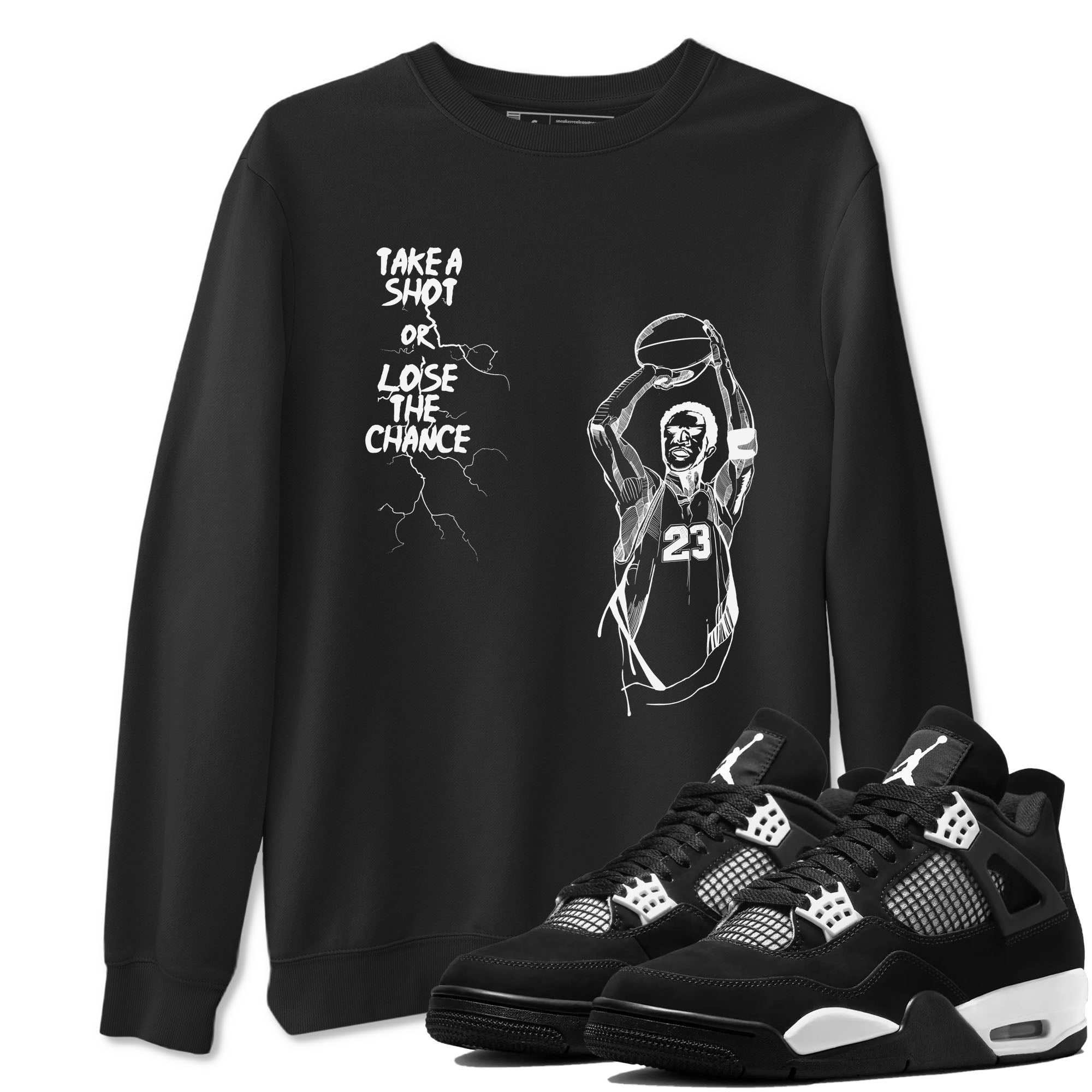 Take A Shot snkmatch Tees - Air Jordan 4 White Thunder