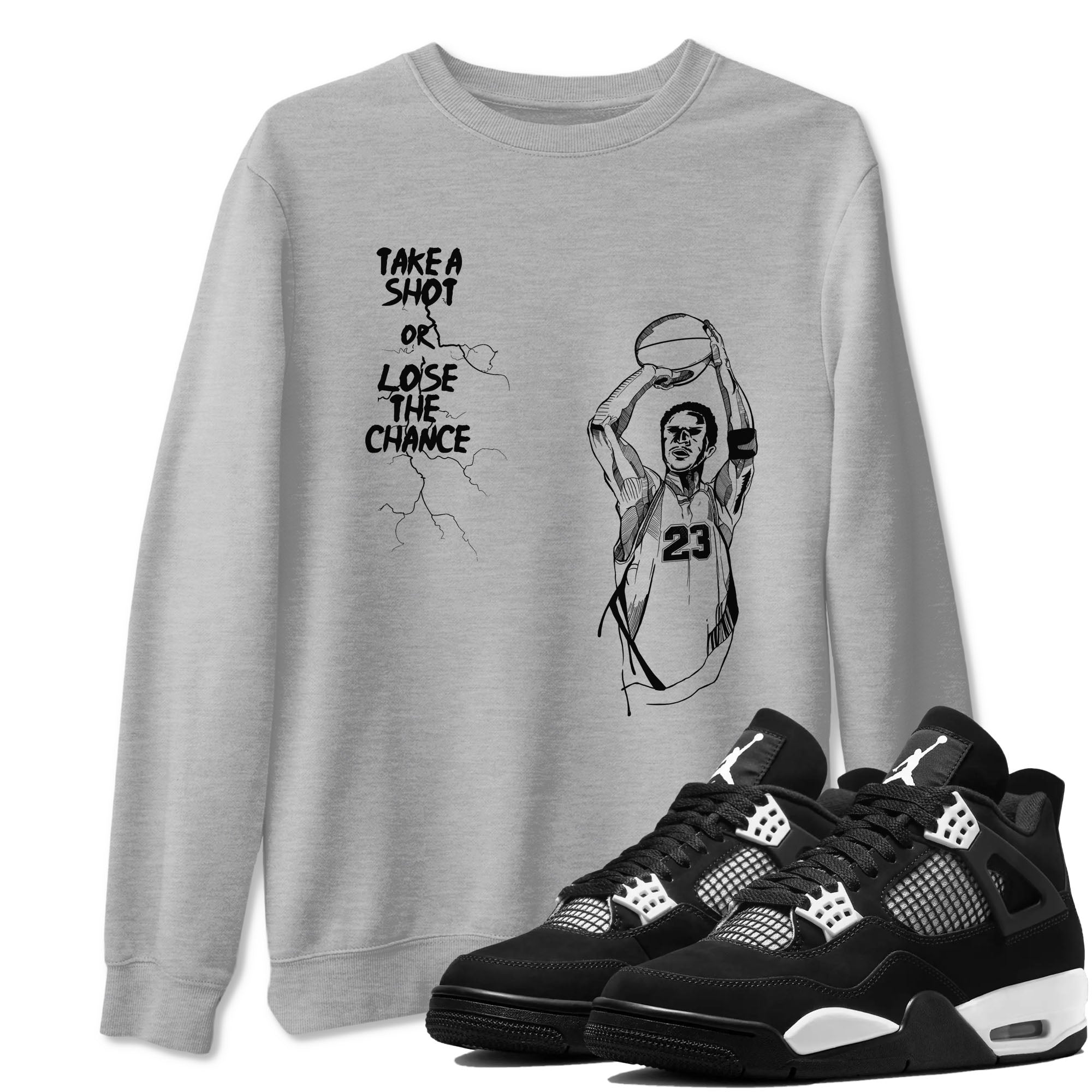 Take A Shot snkmatch Tees - Air Jordan 4 White Thunder