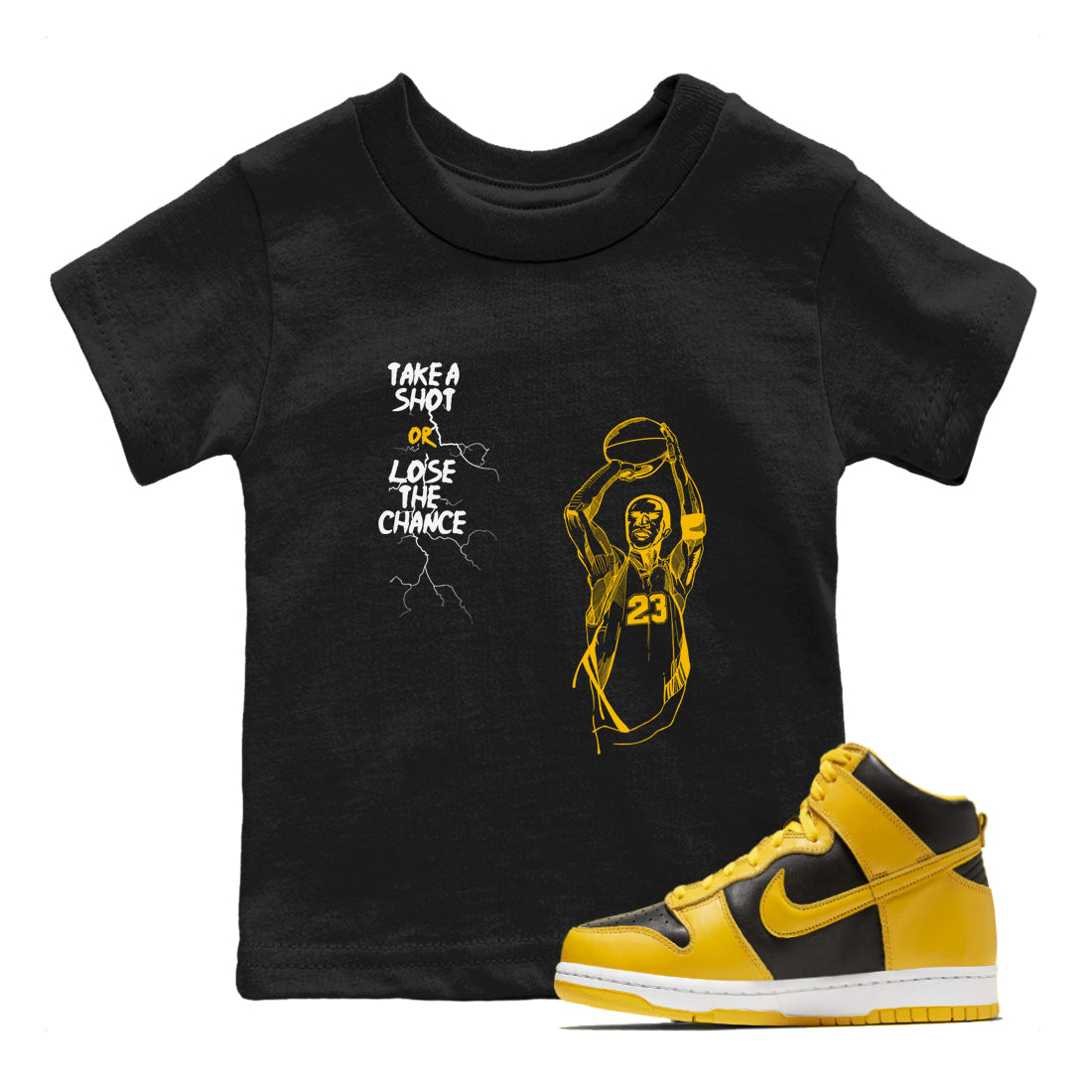 Take A Shot snkmatch Tees Kids - Dunk High Pollen