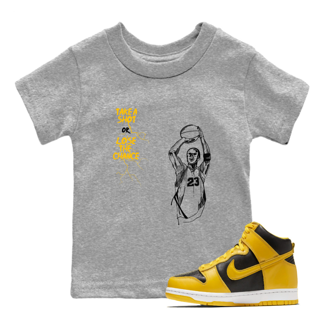 Take A Shot snkmatch Tees Kids - Dunk High Pollen