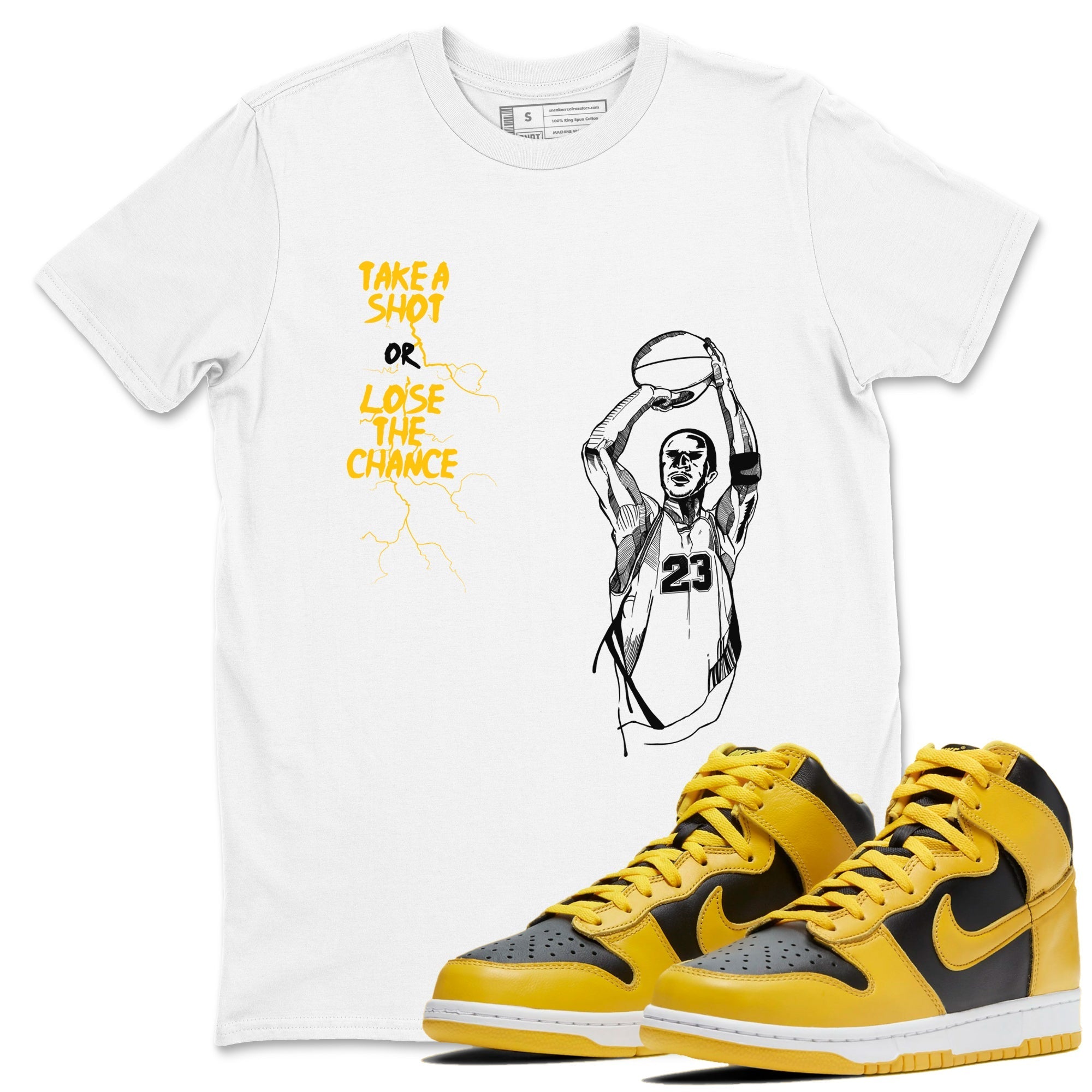 Take A Shot snkmatch Tees - Dunk High Pollen