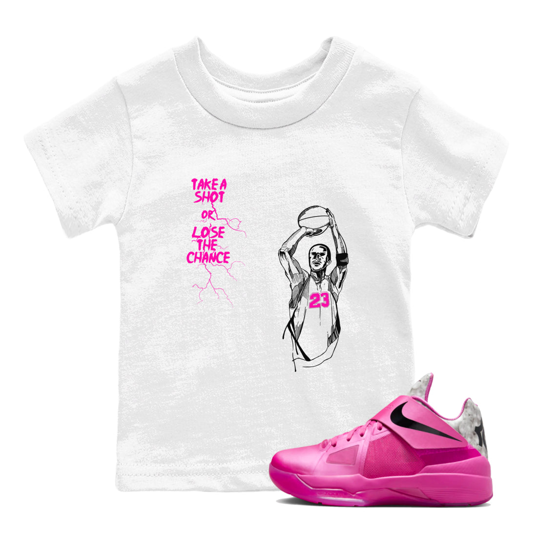 Take A Shot snkmatch Tees Kids - Nike KD 4 Aunt Pearl