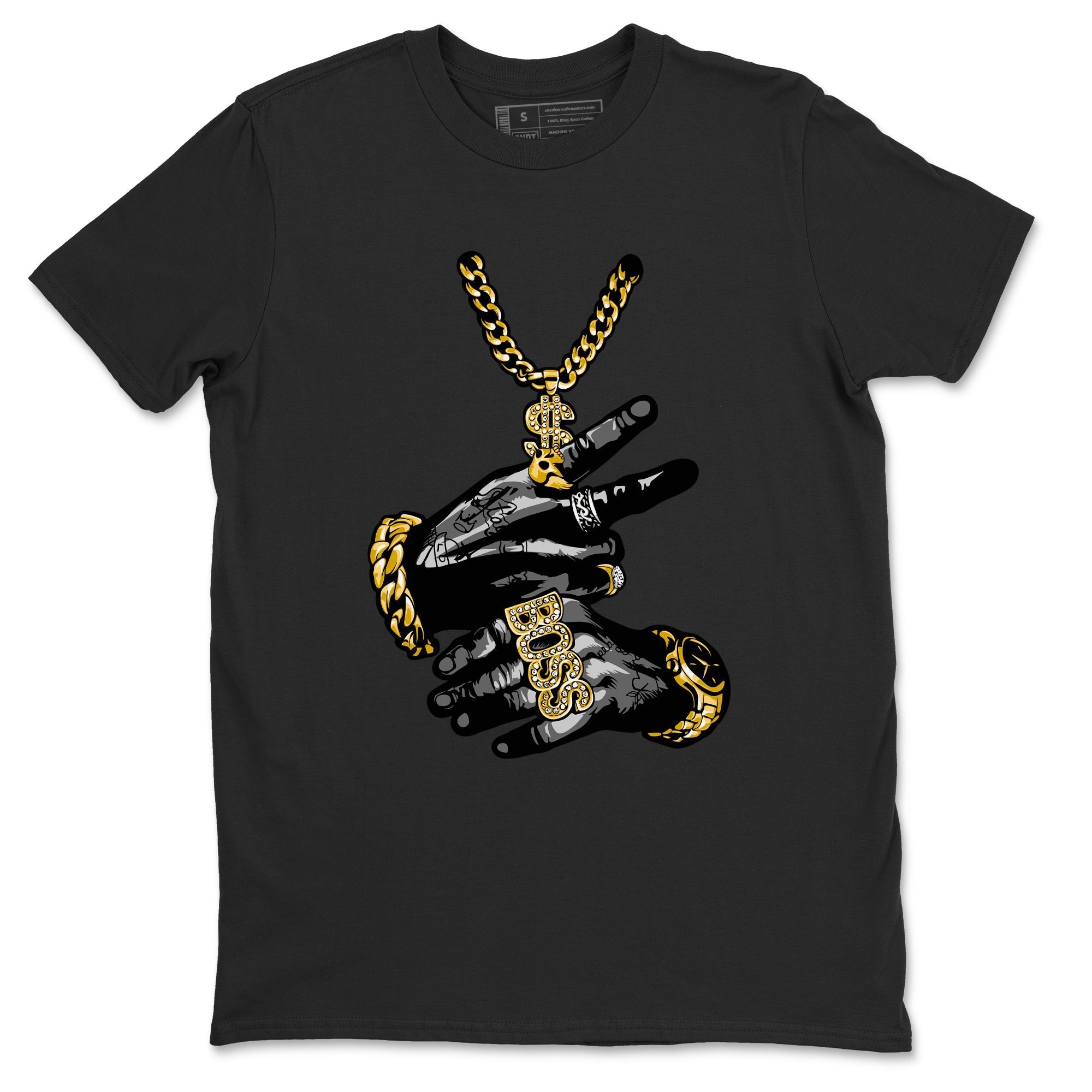 Tattoo Hands snkmatch Tees - Air Jordan 1 Black Metallic Gold