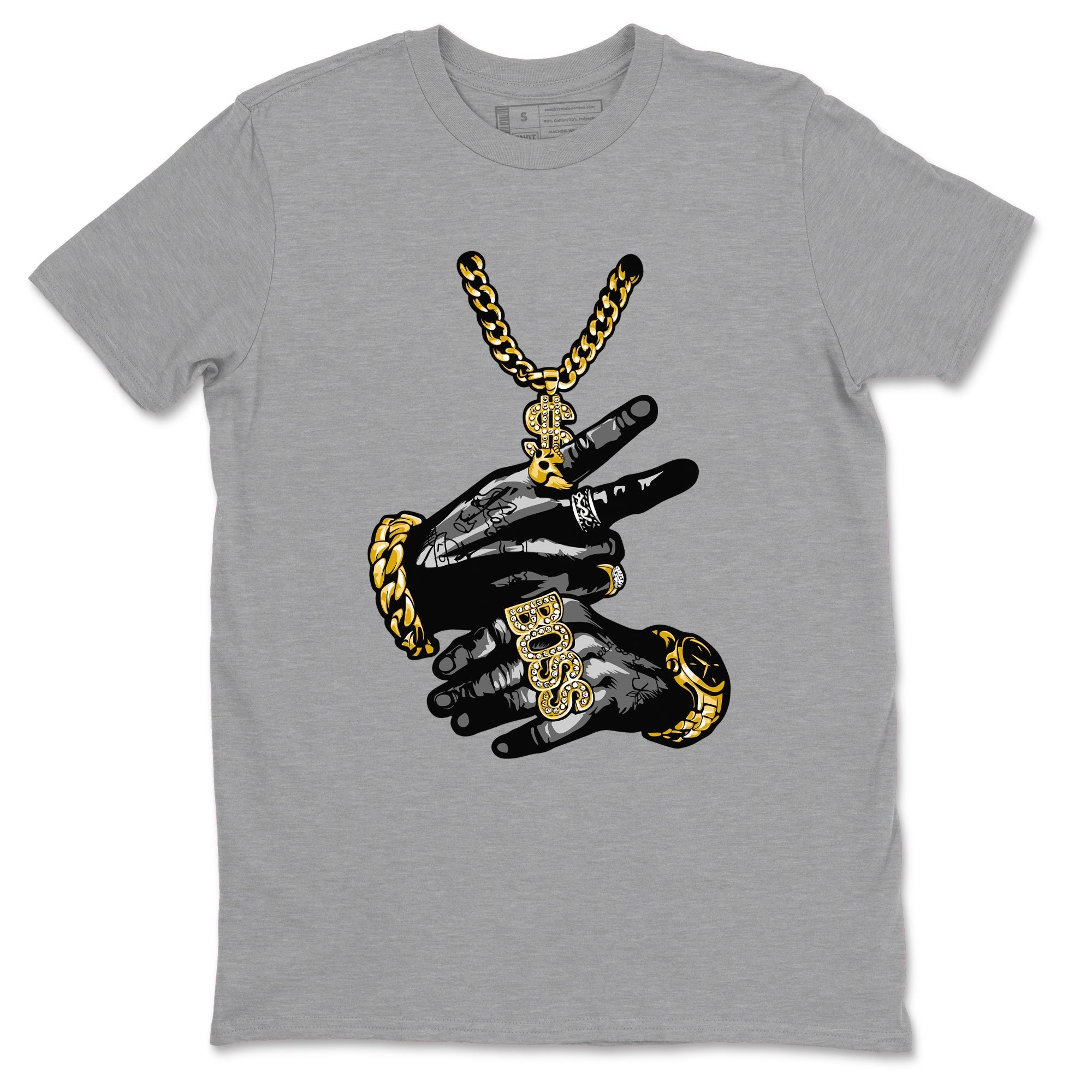 Tattoo Hands snkmatch Tees - Air Jordan 1 Black Metallic Gold