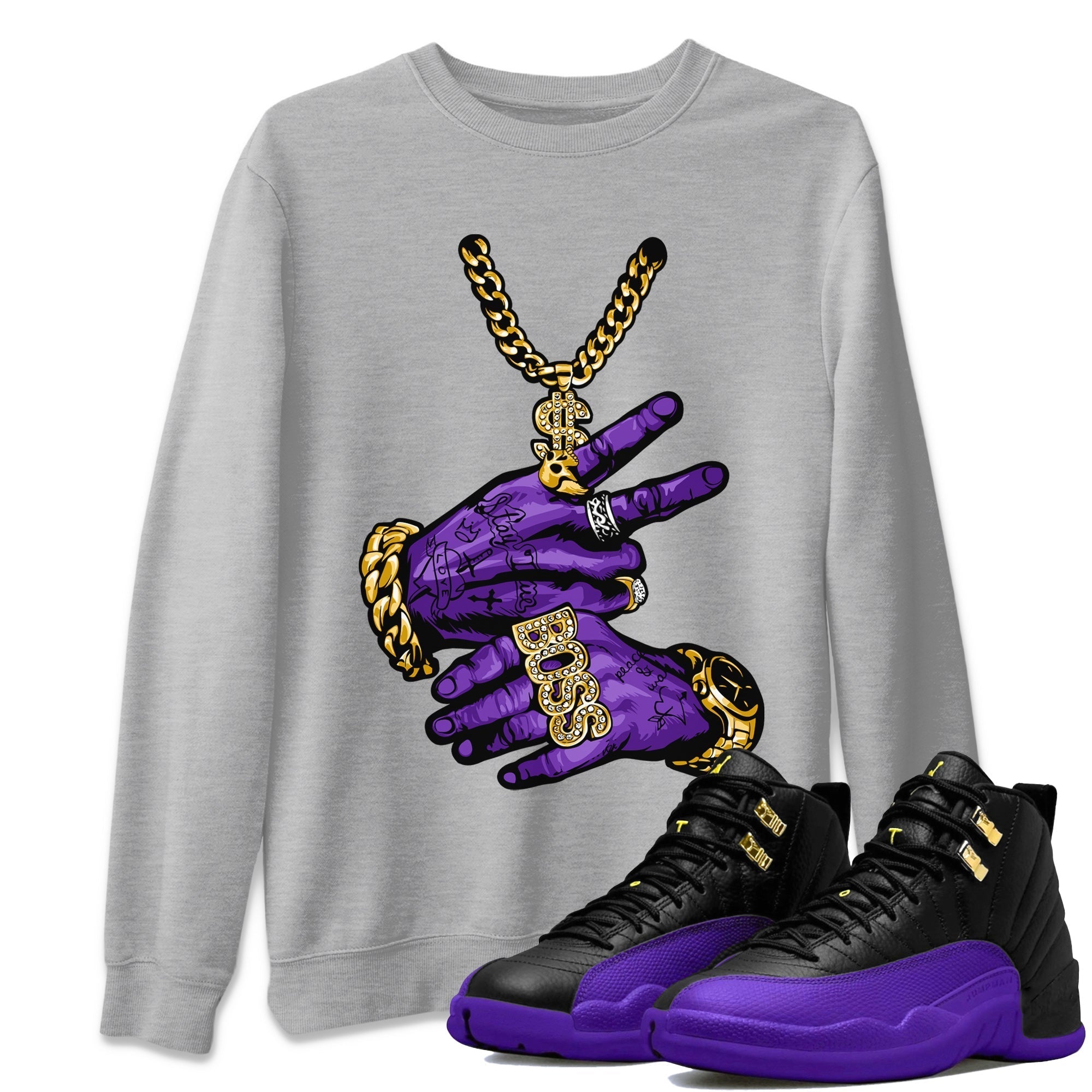 Tattoo Hands Unisex Tops - Air Jordan 12 Field Purple