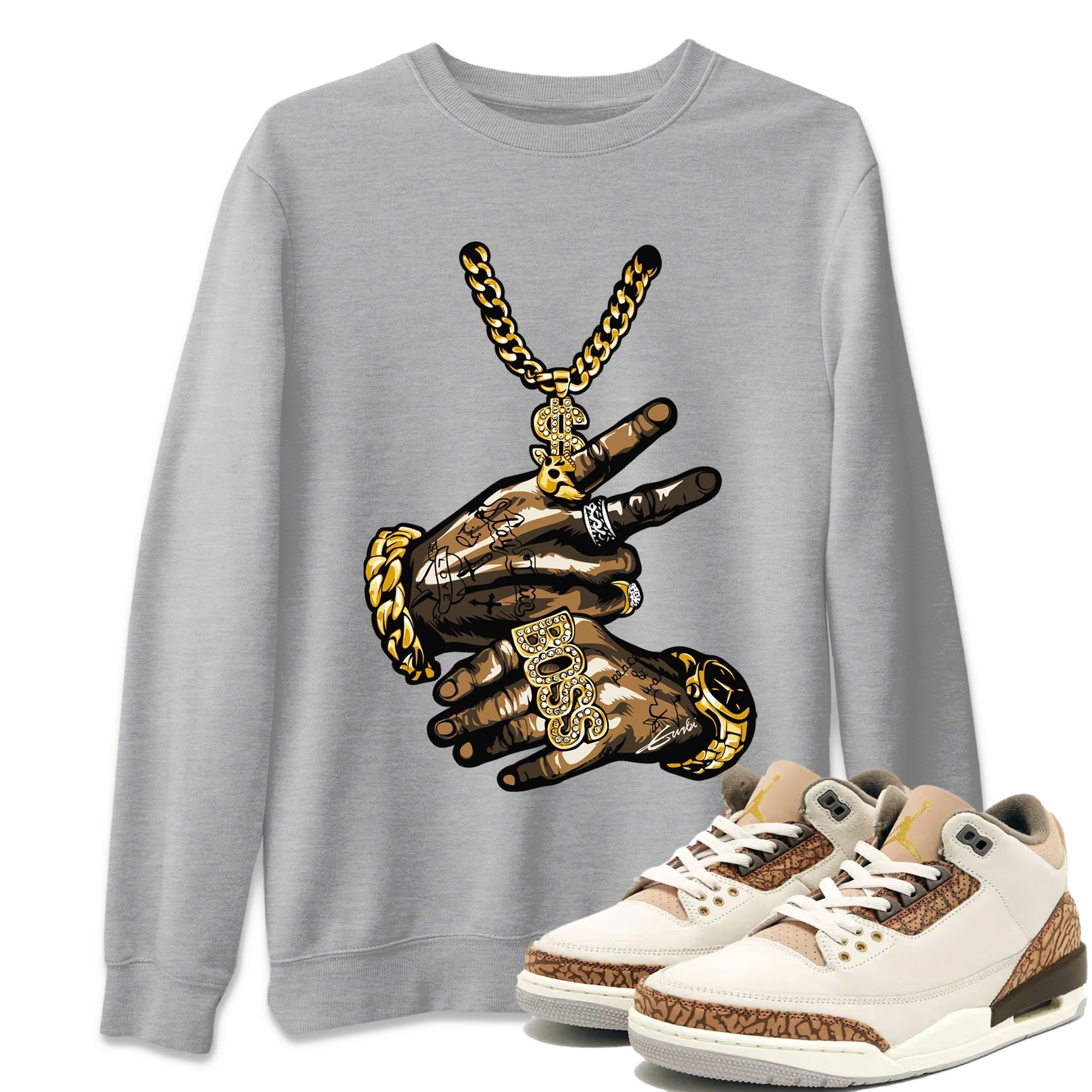 Tattoo Hands Unisex Tops - Air Jordan 3 Palomino