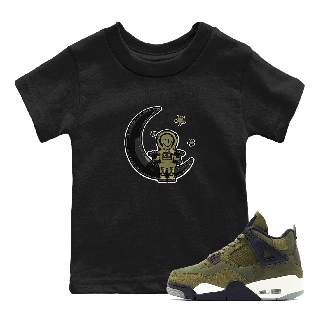 The Astronaut snkmatch Tee Kids - Air Jordan 4 Medium Olive