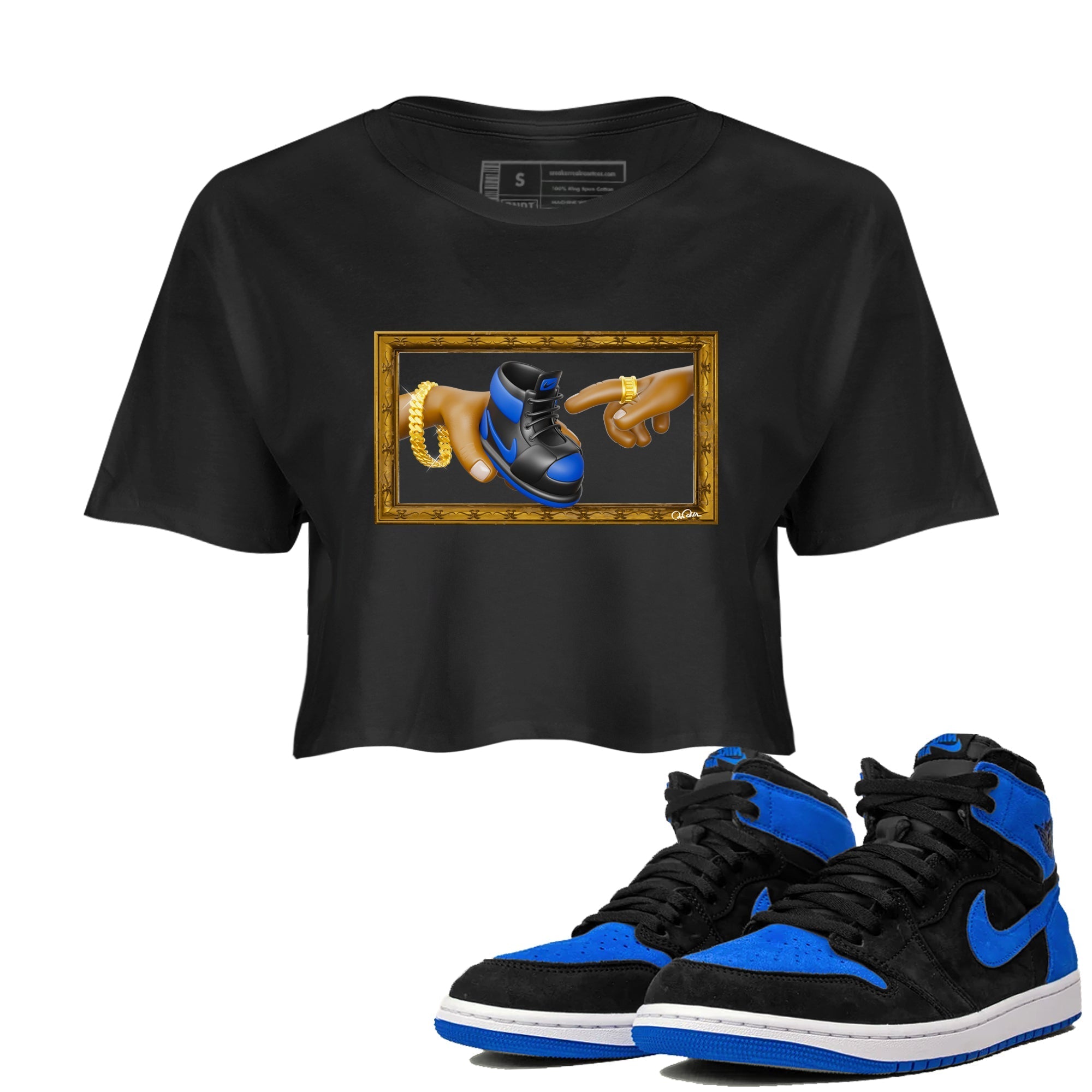 The Creation of Adam snkmatch Women's Top - Air Jordan 1 Royal Reimagined