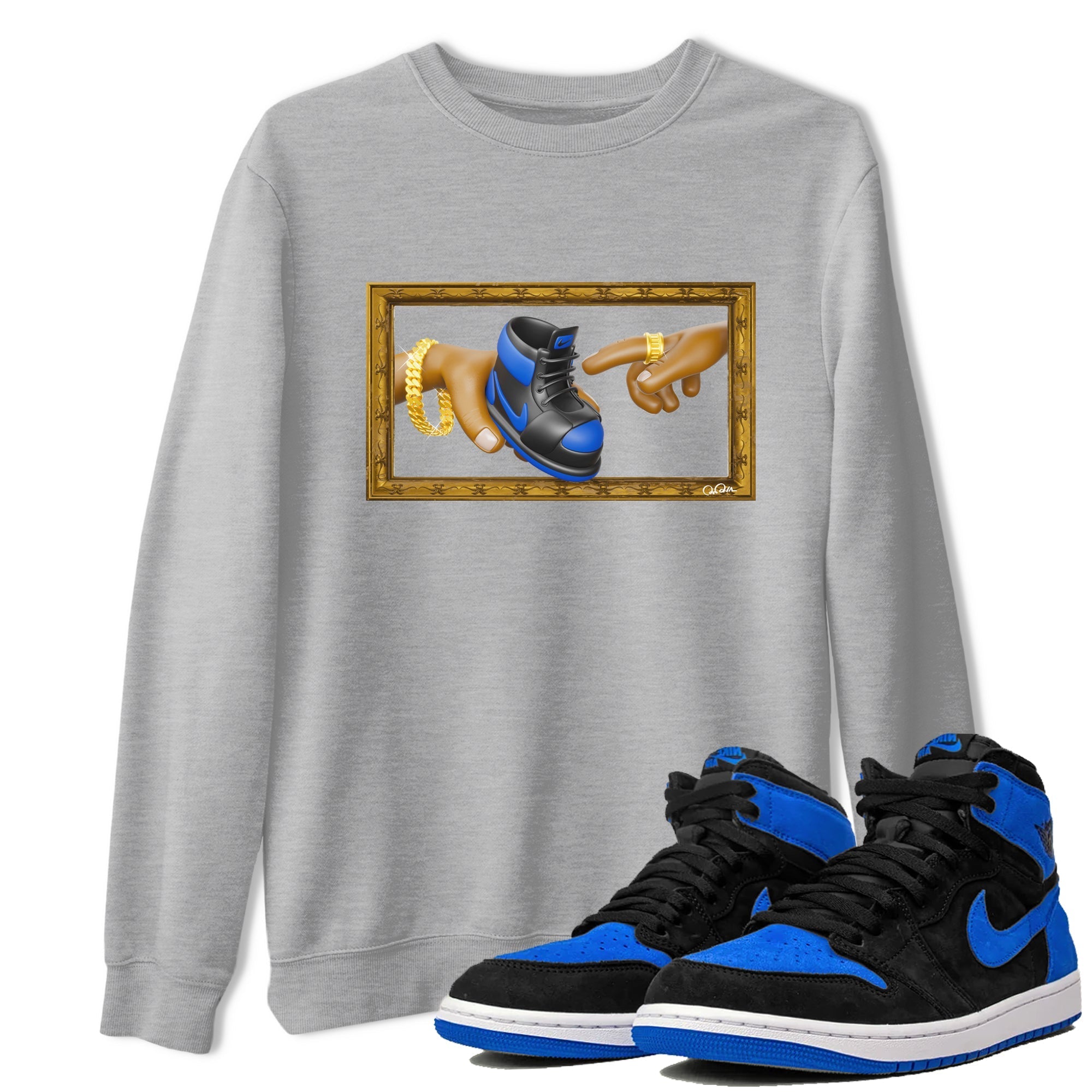 The Creation of Adam snkmatch Tee - Air Jordan 1 Royal Reimagined
