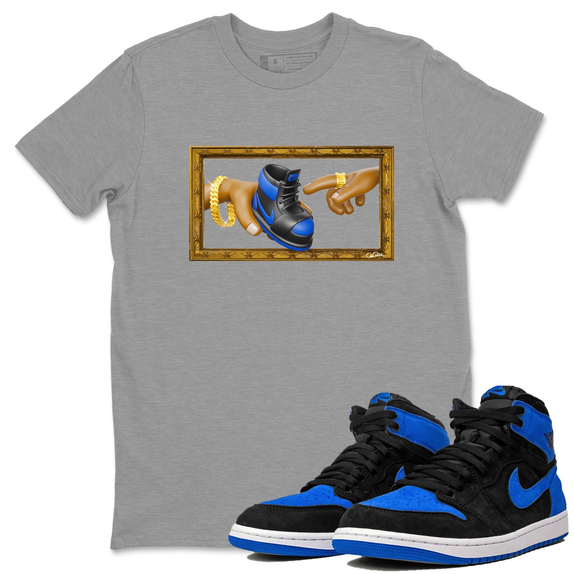 The Creation of Adam snkmatch Tee - Air Jordan 1 Royal Reimagined