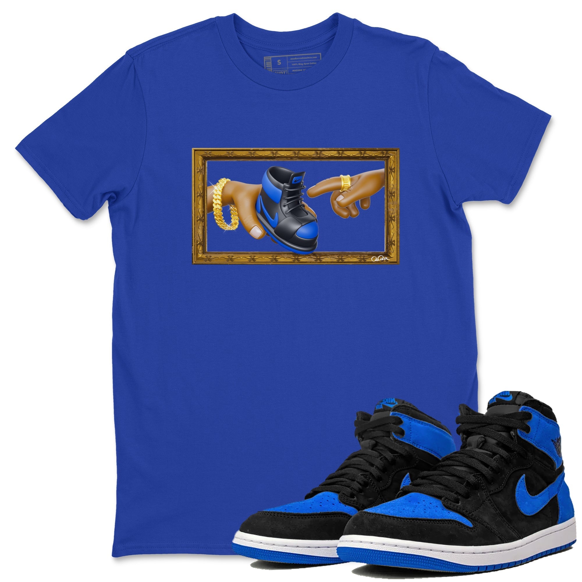 The Creation of Adam snkmatch Tee - Air Jordan 1 Royal Reimagined