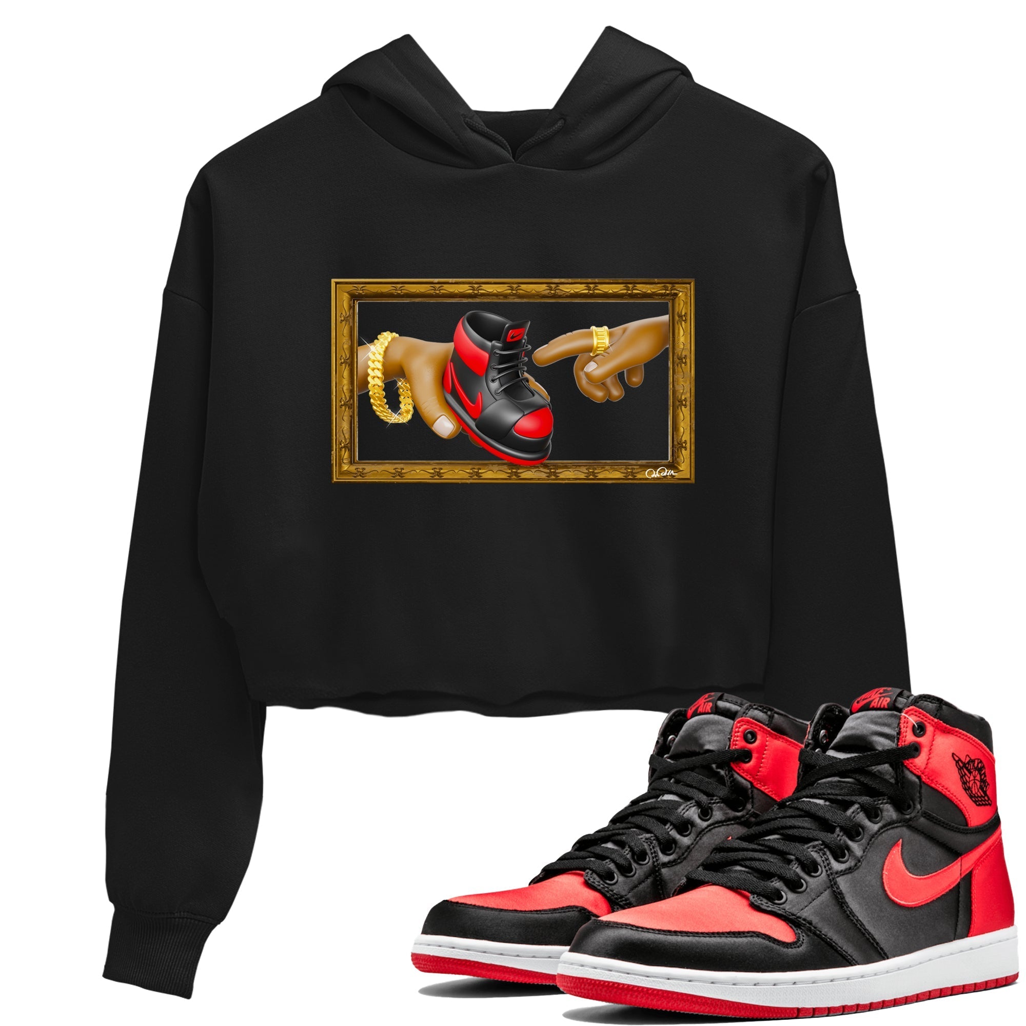 The Creation of Adam snkmatch Women's Top - Air Jordan 1 Satin Bred