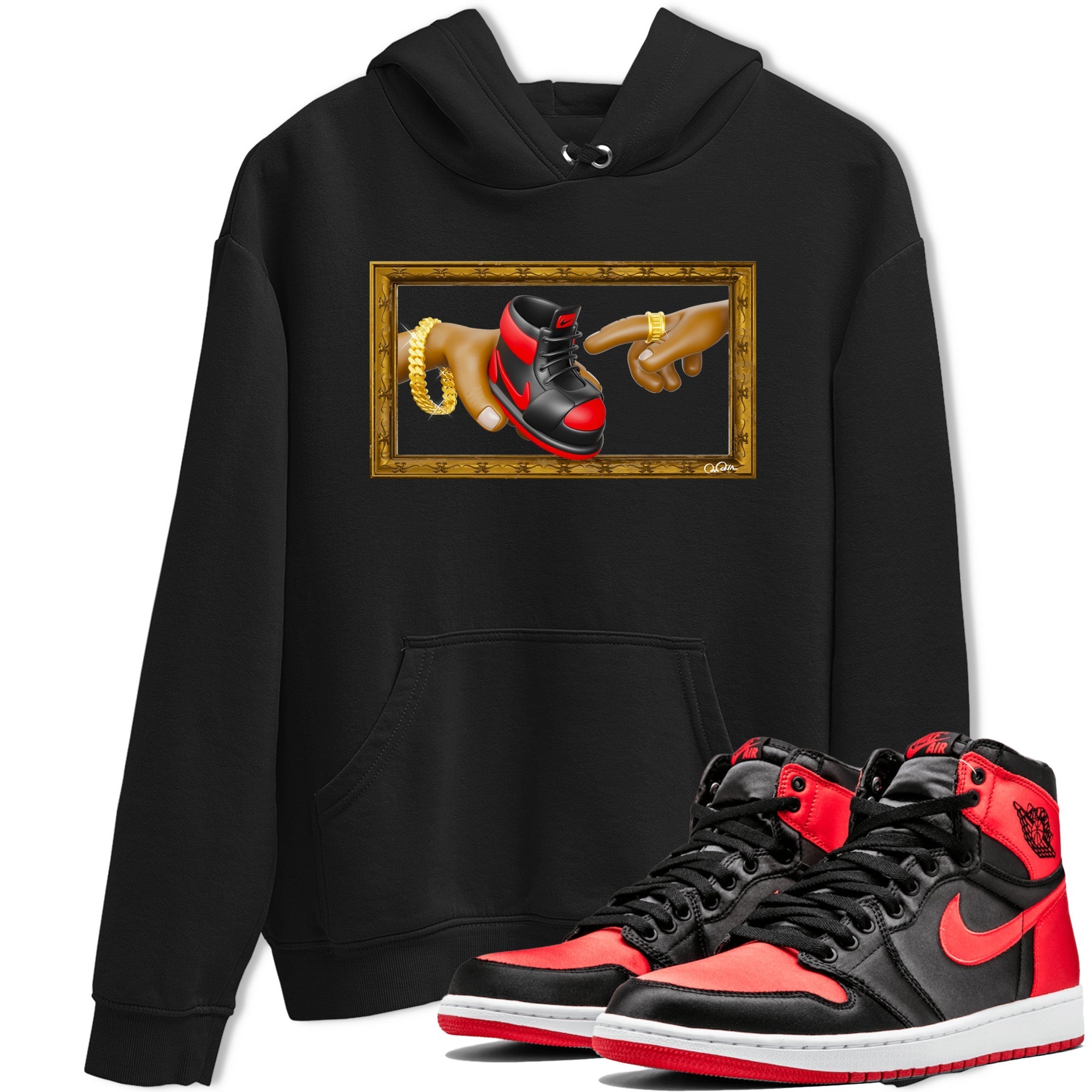 The Creation of Adam snkmatch Tee - Air Jordan 1 Satin Bred