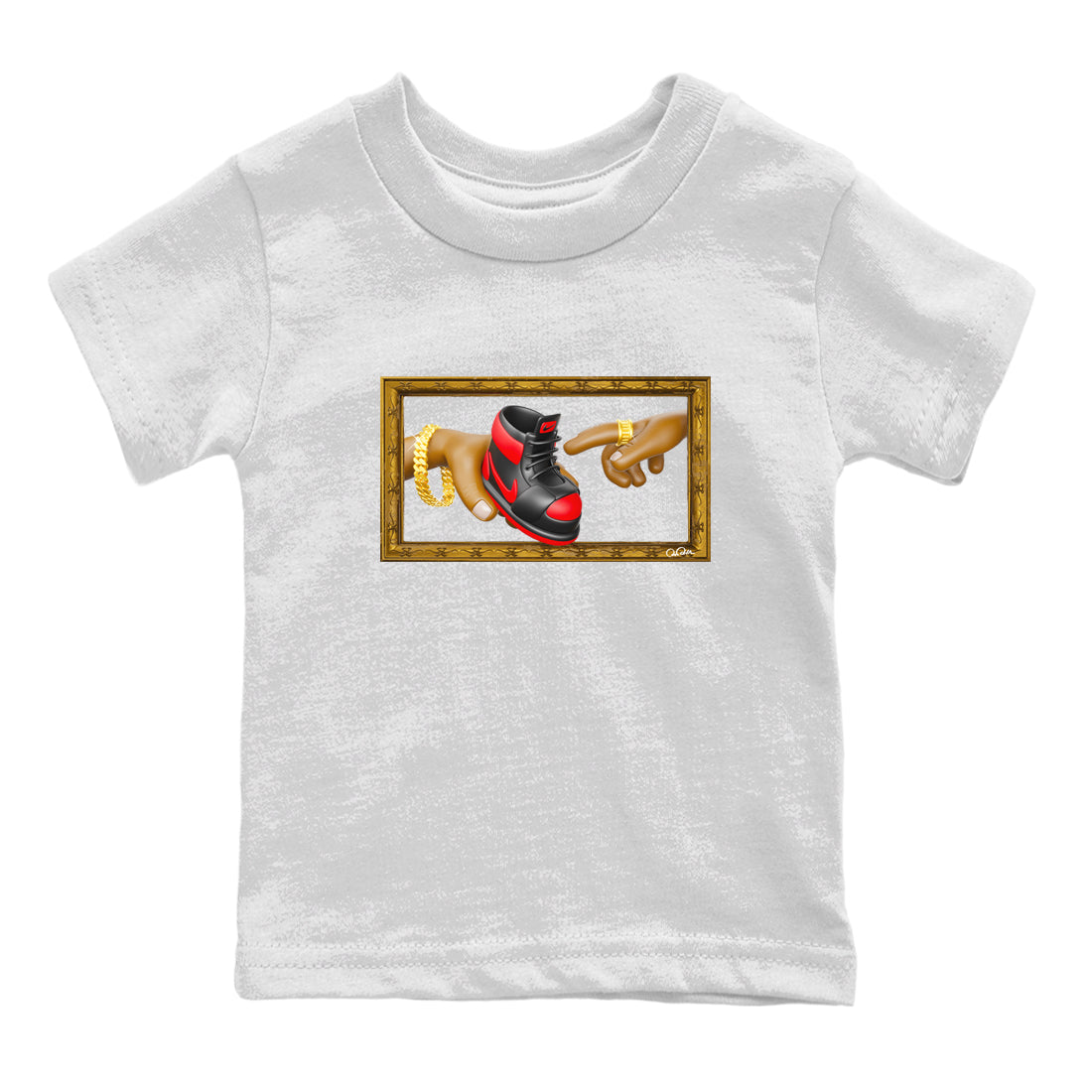 The Creation of Adam snkmatch Tee Kids - Air Jordan 1 Satin Bred