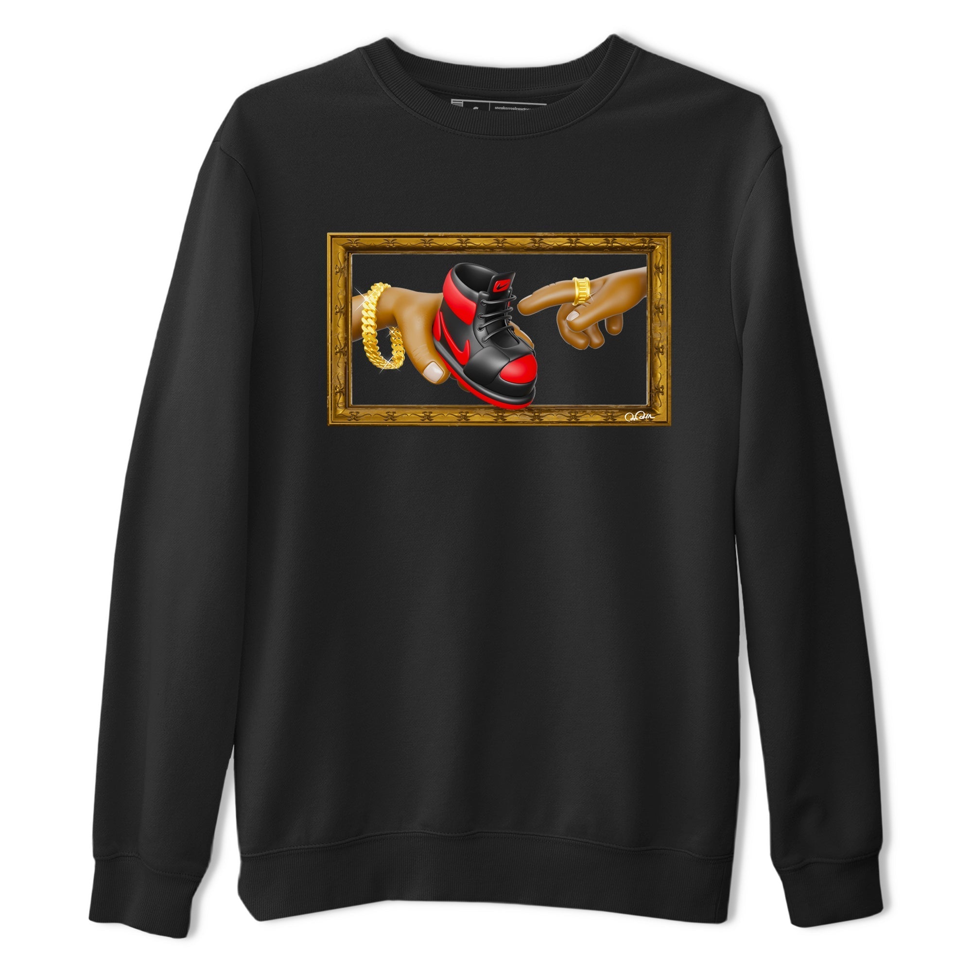The Creation of Adam snkmatch Tee - Air Jordan 1 Satin Bred