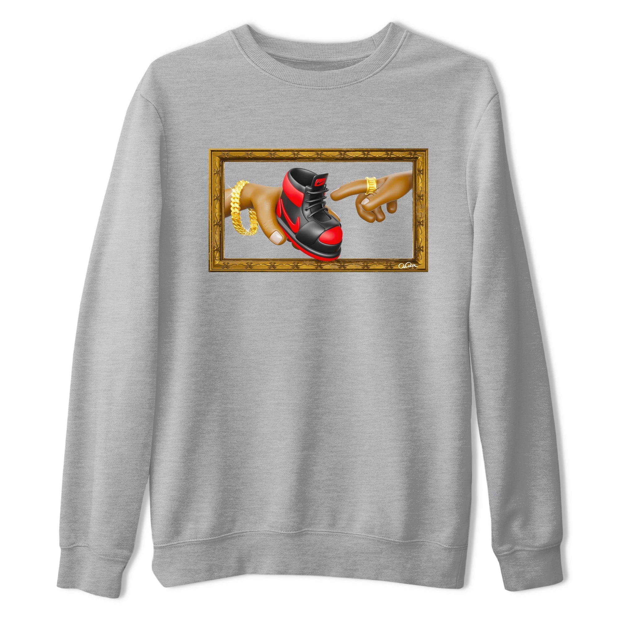 The Creation of Adam snkmatch Tee - Air Jordan 1 Satin Bred