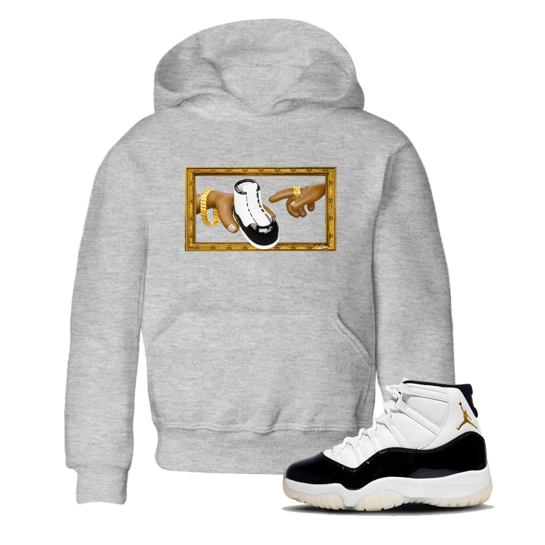 The Creation Of Adam snkmatch Tee Kids - Air Jordan 11 Gratitude
