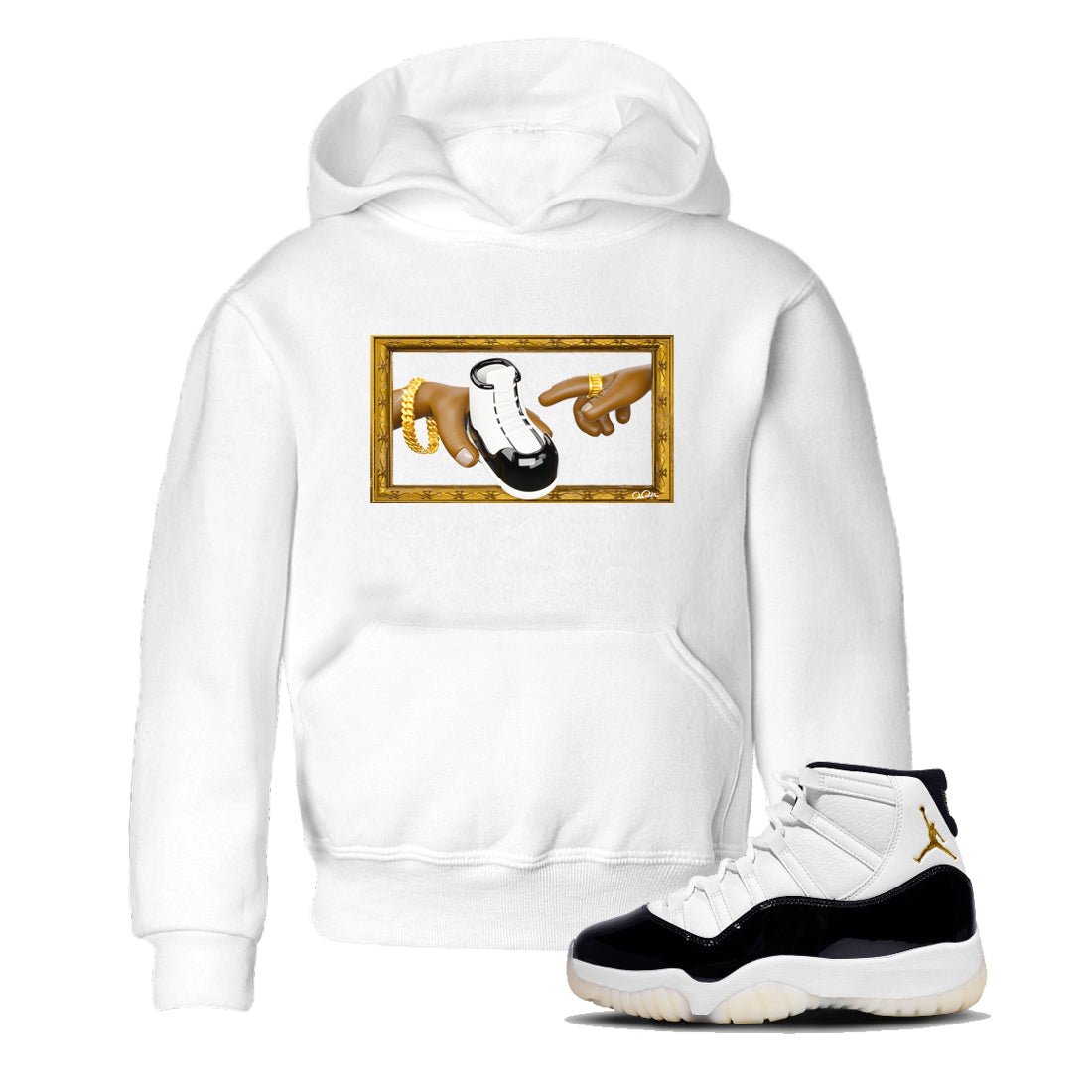 The Creation Of Adam snkmatch Tee Kids - Air Jordan 11 Gratitude