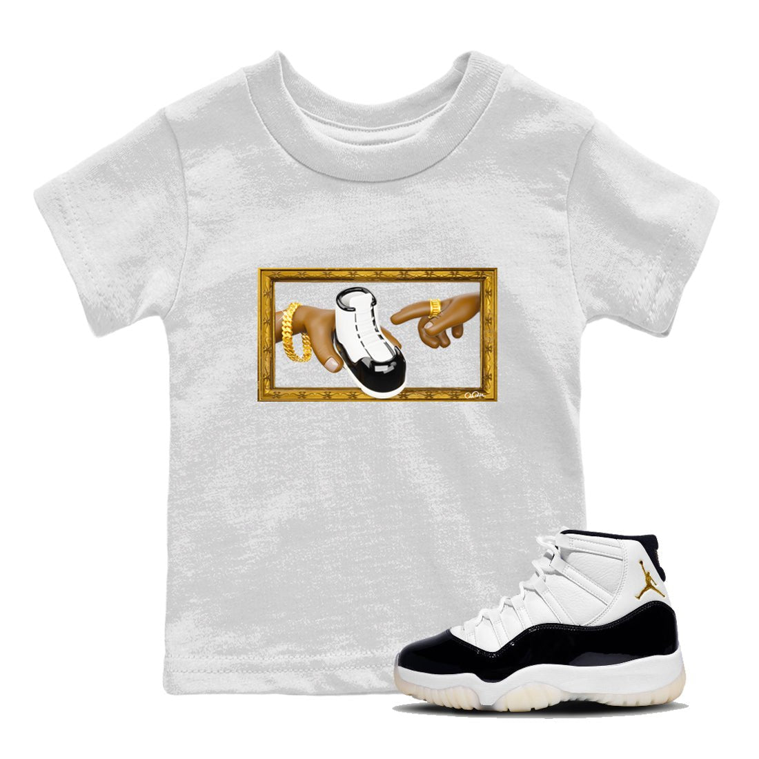 The Creation Of Adam snkmatch Tee Kids - Air Jordan 11 Gratitude