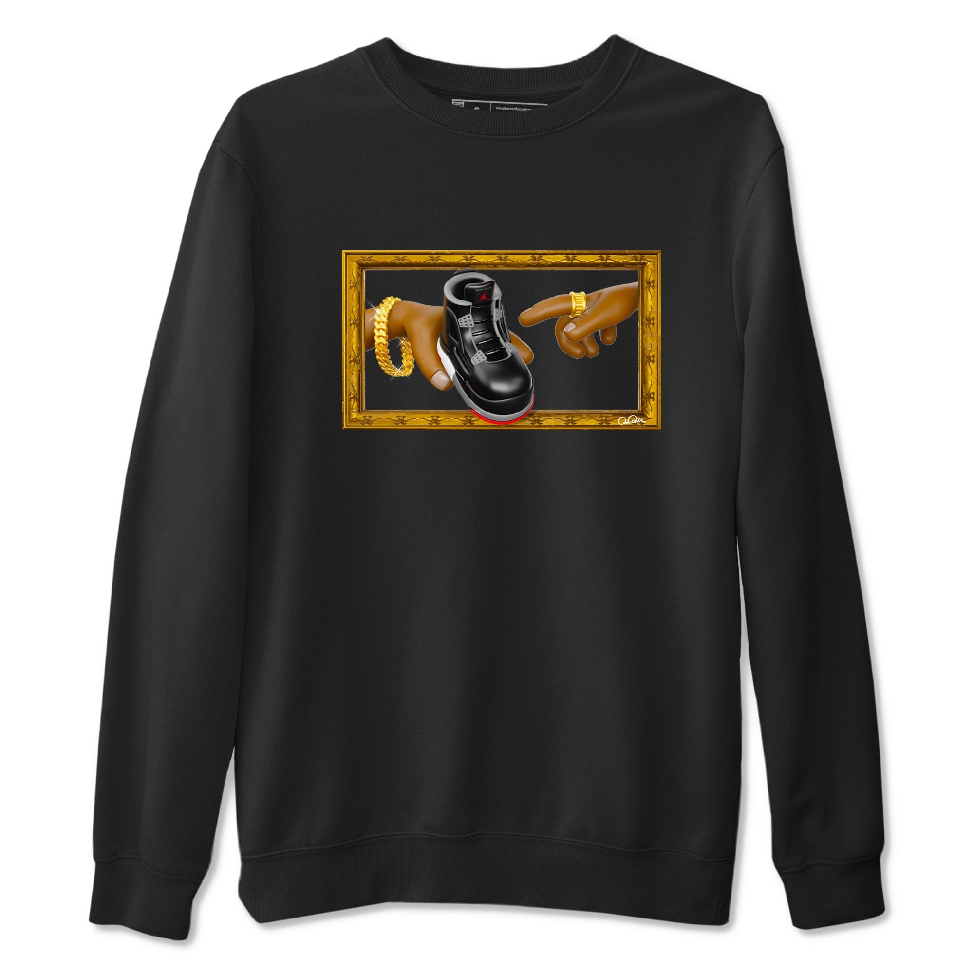 The Creation Of Adam snkmatch Tees - Air Jordan 4 Bred Reimagined
