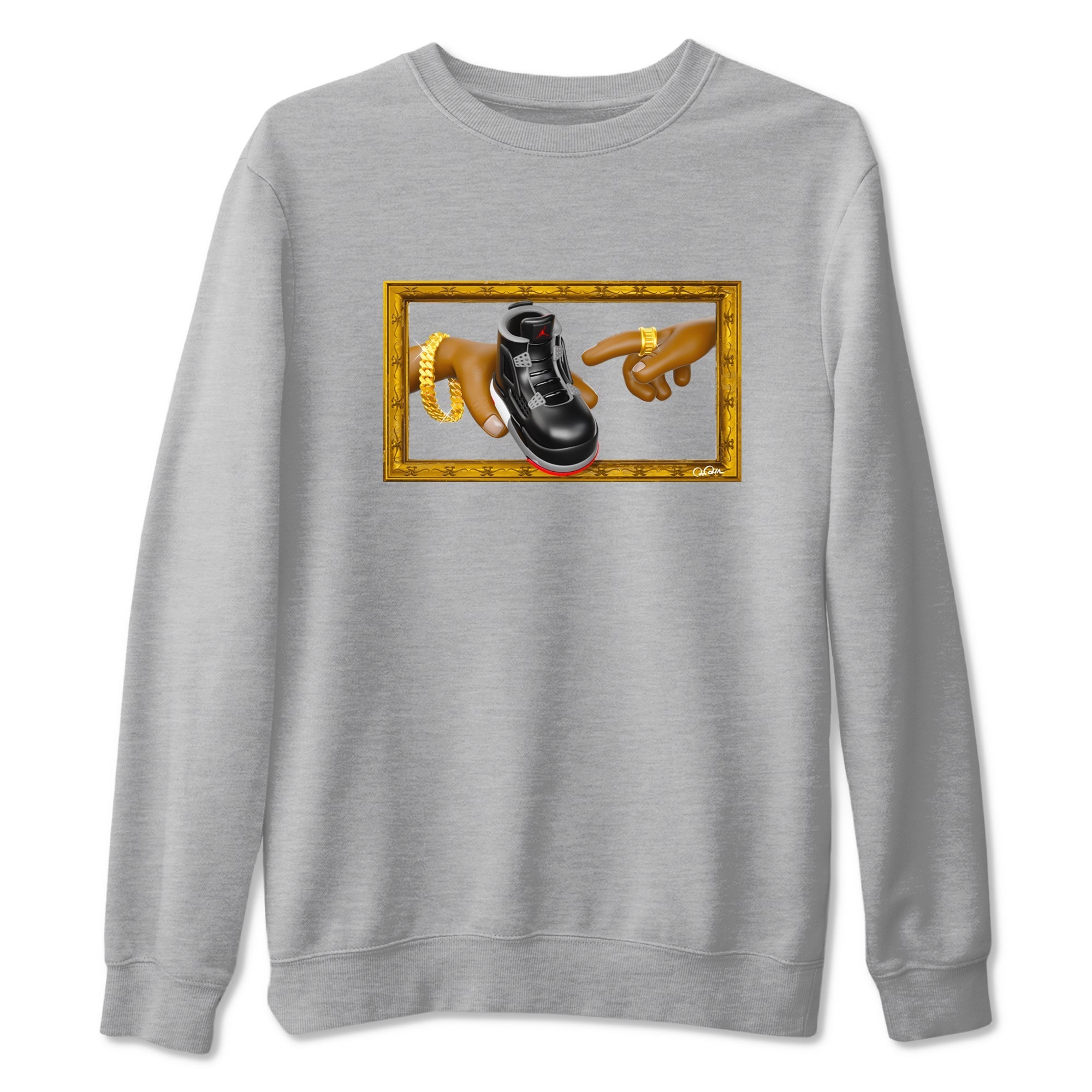 The Creation Of Adam snkmatch Tees - Air Jordan 4 Bred Reimagined